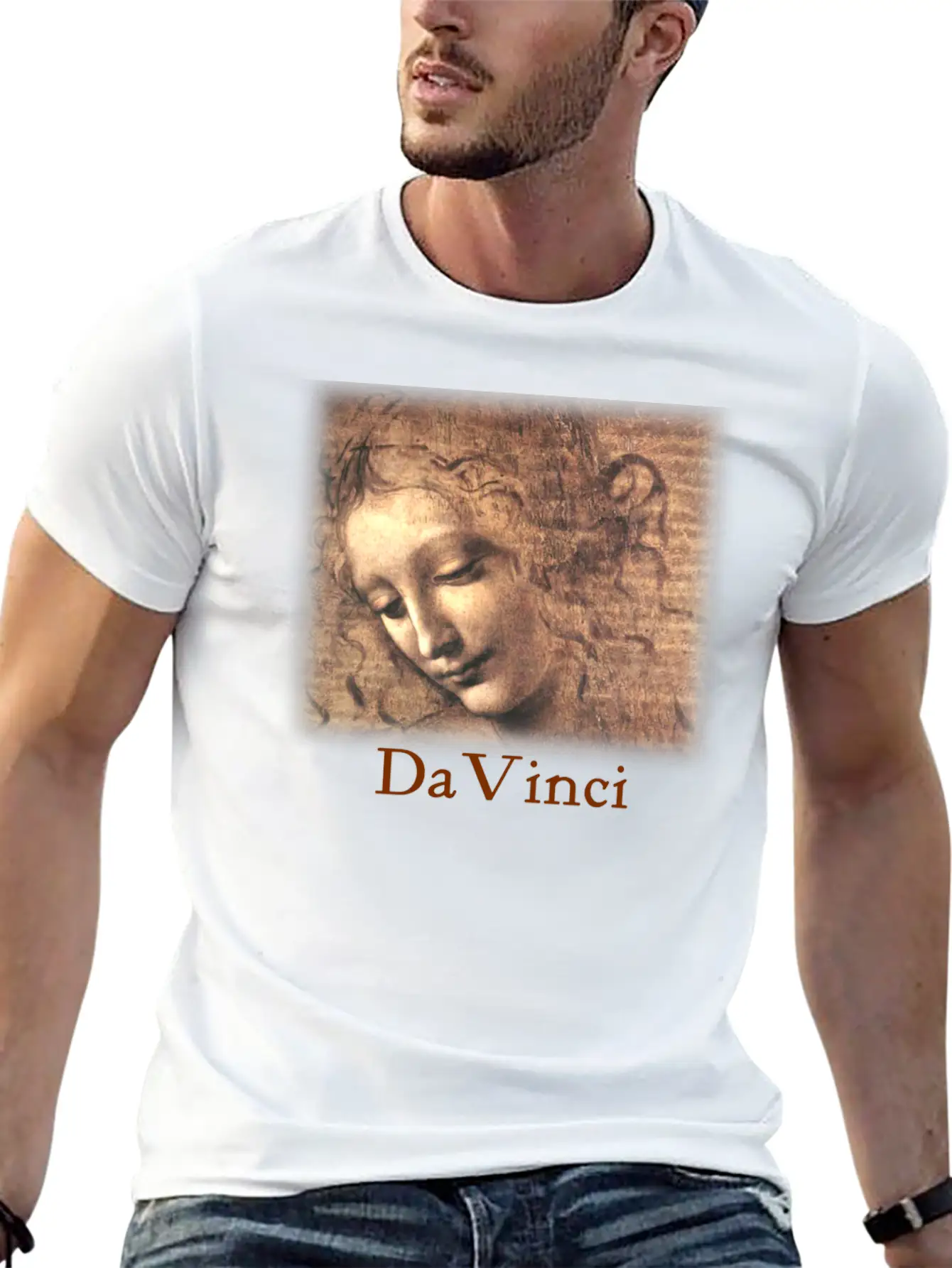 Leonardo_davinci__woman Casual Graphic T-Shirt – Simple And Comfortable Daily Wear