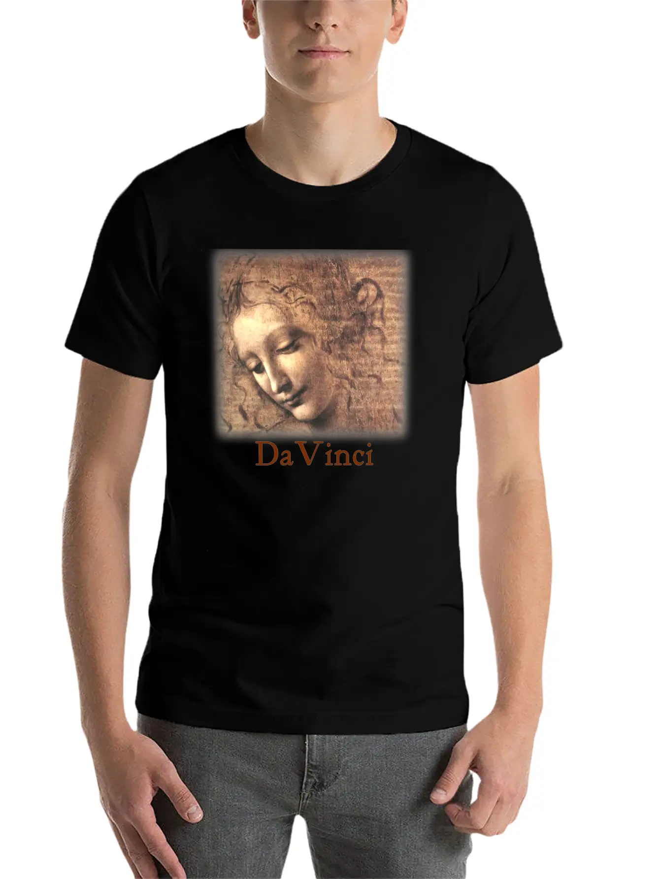 Leonardo_davinci__woman Casual Graphic T-Shirt – Simple And Comfortable Daily Wear