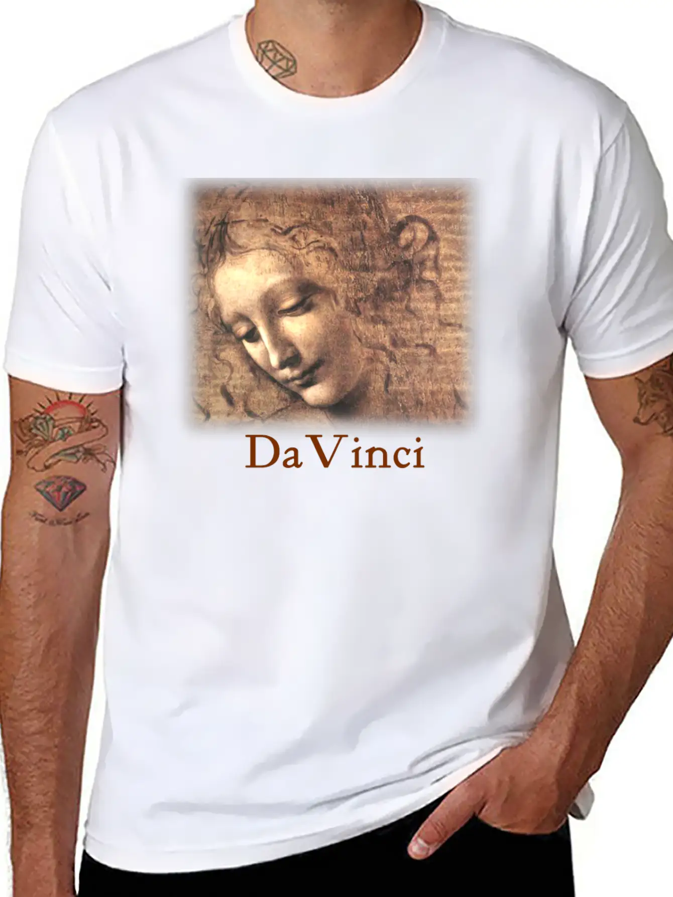 Leonardo_davinci__woman Casual Graphic T-Shirt – Simple And Comfortable Daily Wear