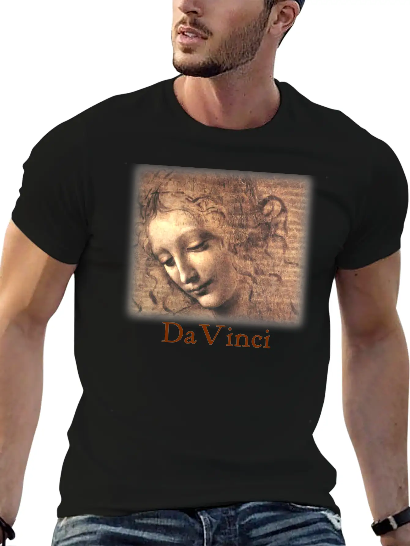 Leonardo_davinci__woman Casual Graphic T-Shirt – Simple And Comfortable Daily Wear
