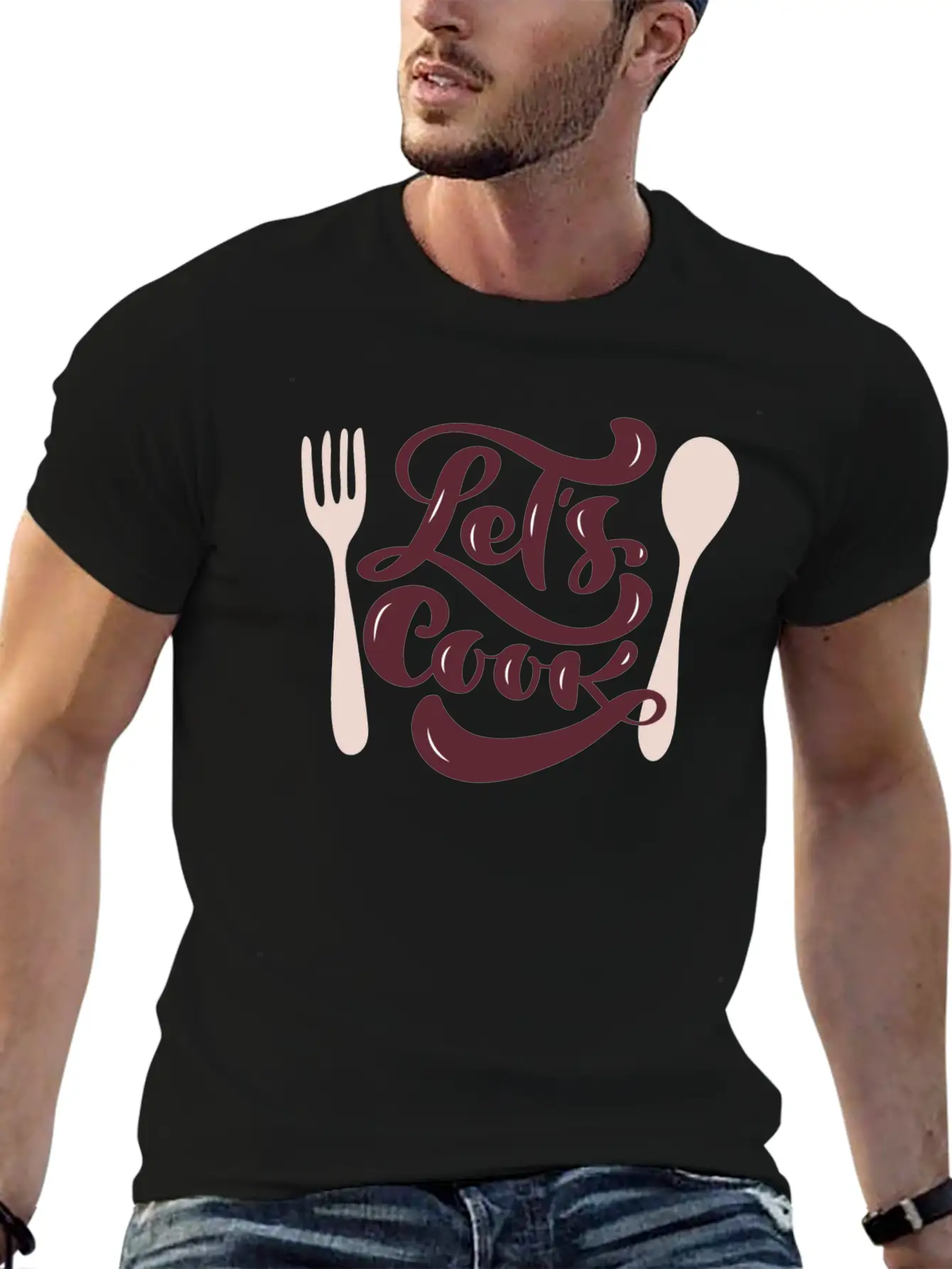 Let's Cook Casual Graphic T-Shirt – Simple And Comfortable Daily Wear