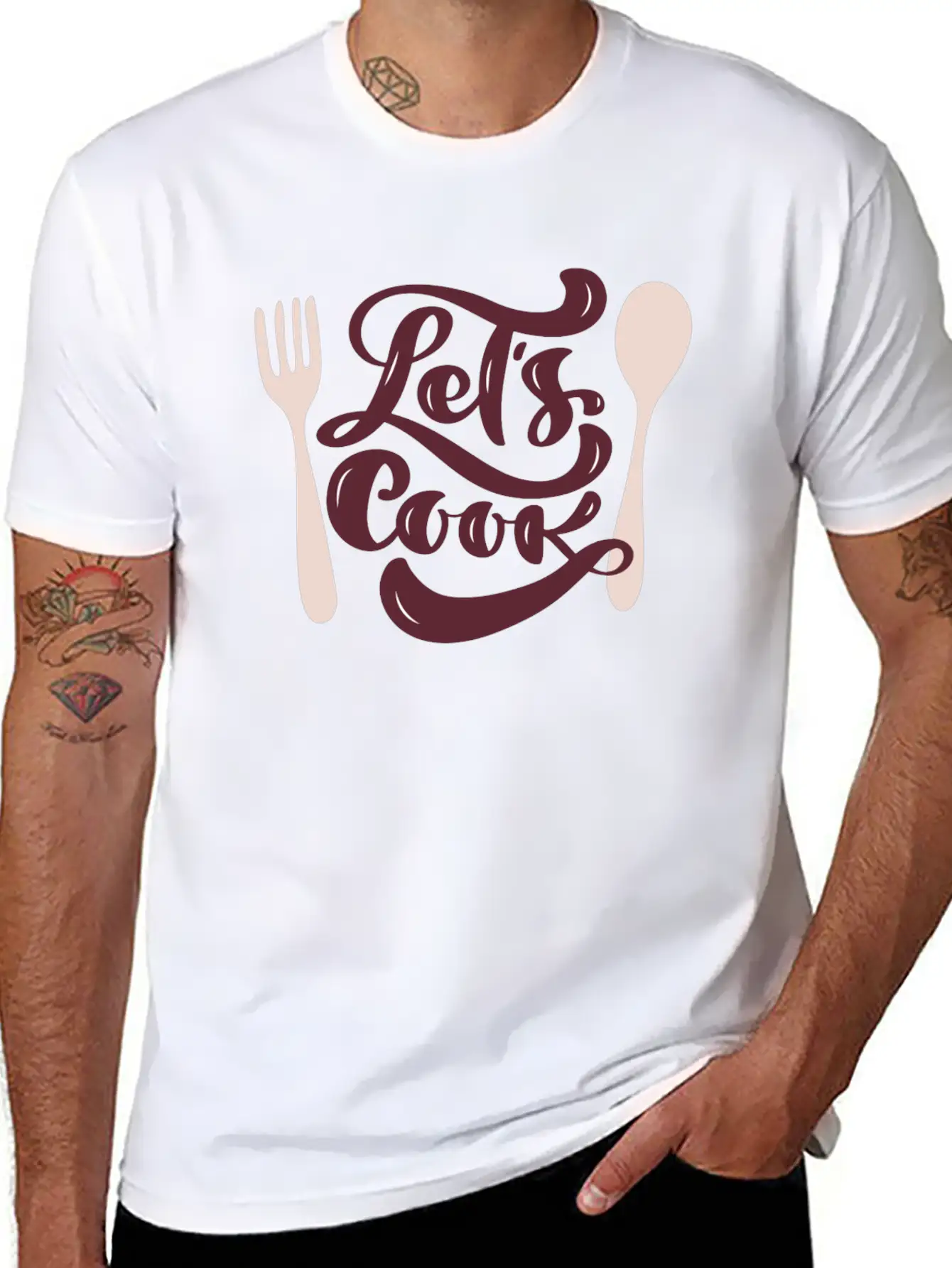Let's Cook Casual Graphic T-Shirt – Simple And Comfortable Daily Wear