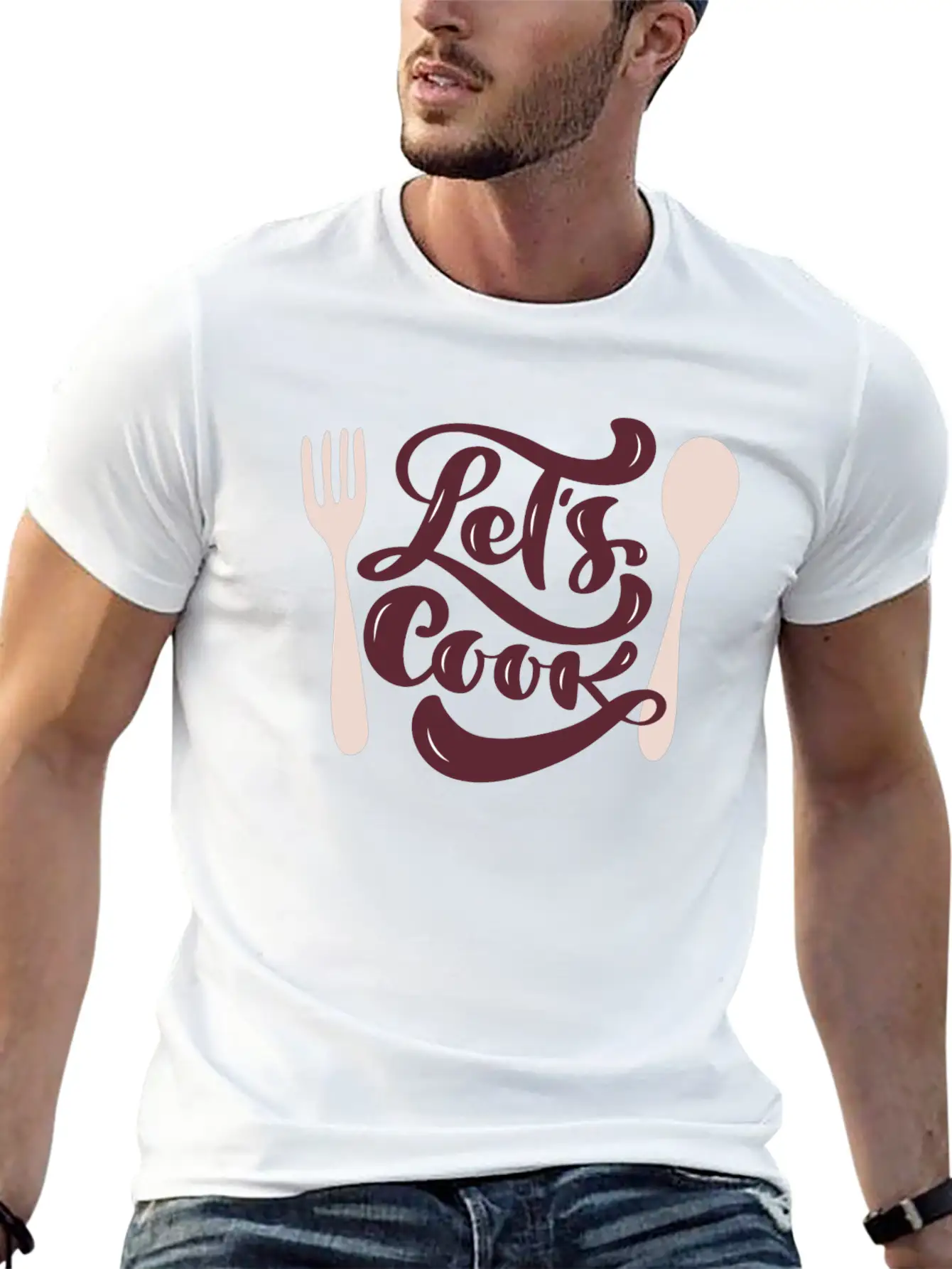 Let's Cook Casual Graphic T-Shirt – Simple And Comfortable Daily Wear