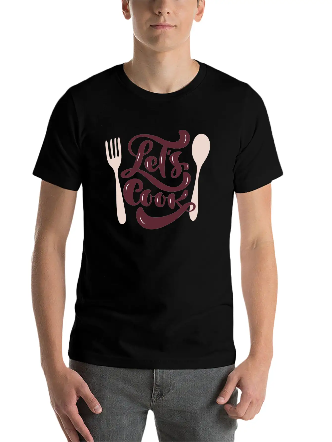 Let's Cook Casual Graphic T-Shirt – Simple And Comfortable Daily Wear