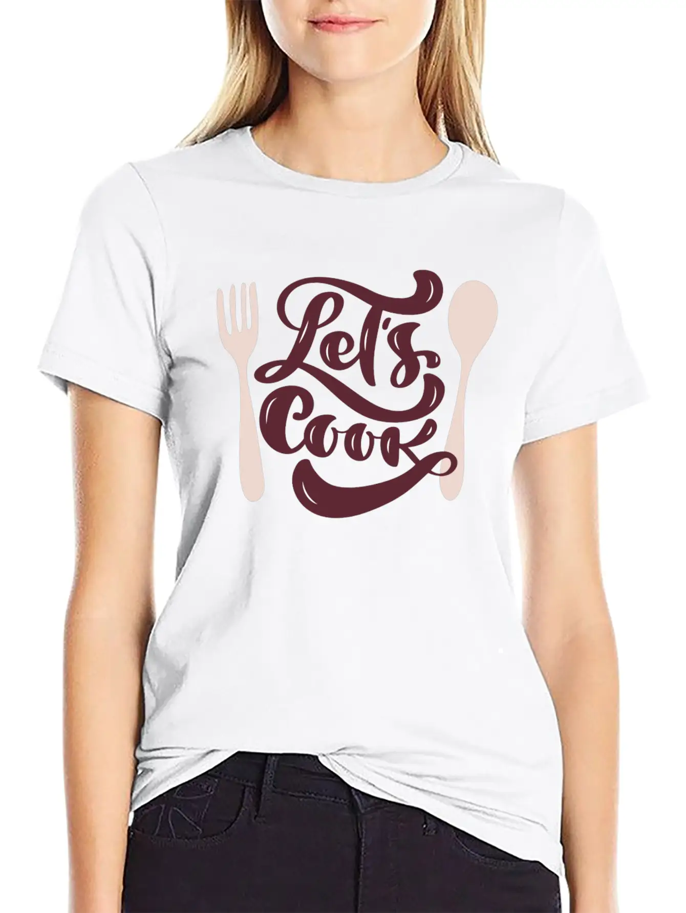 Let's Cook Casual Graphic T-Shirt – Simple And Comfortable Daily Wear