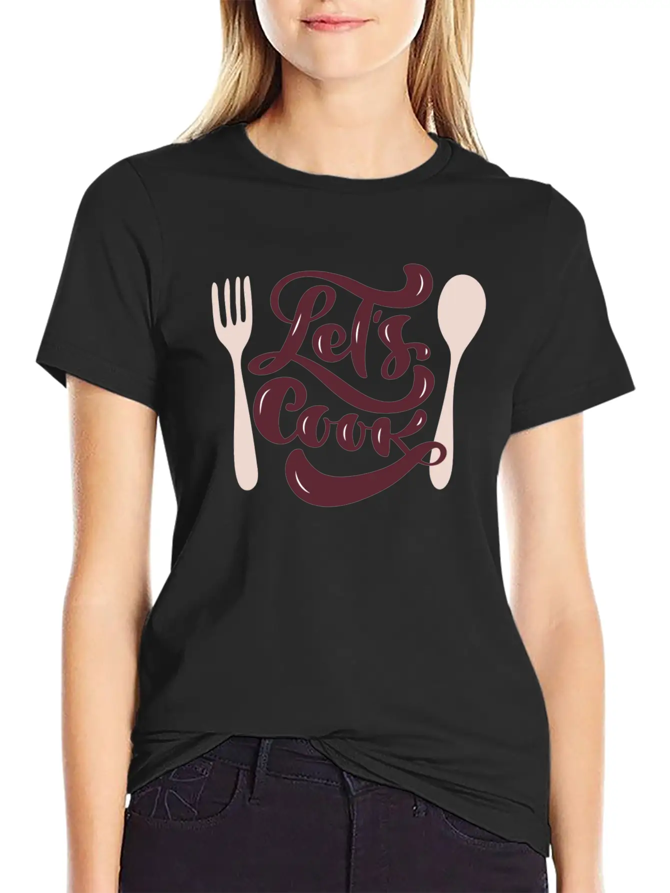Let's Cook Casual Graphic T-Shirt – Simple And Comfortable Daily Wear