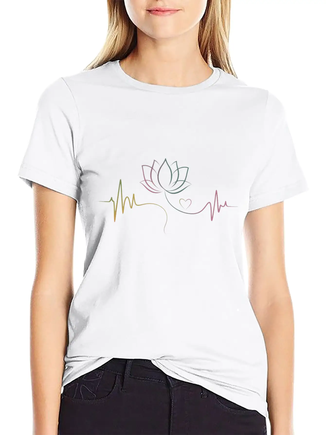 Life Balance: Lotus & Heartbeat Classic Cotton Tee – Unisex Comfort For Any Season