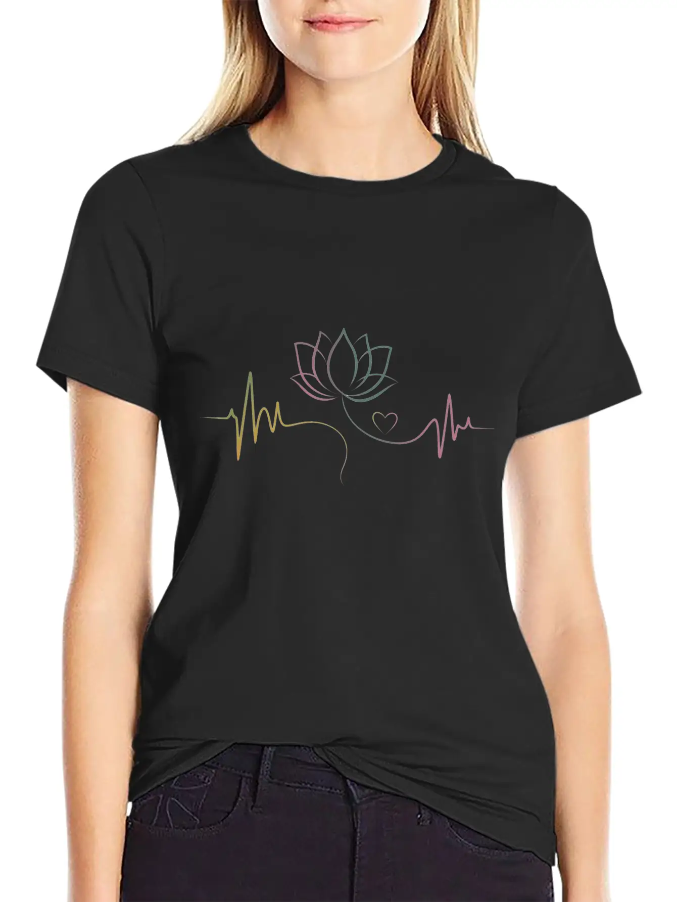 Life Balance: Lotus & Heartbeat Classic Cotton Tee – Unisex Comfort For Any Season
