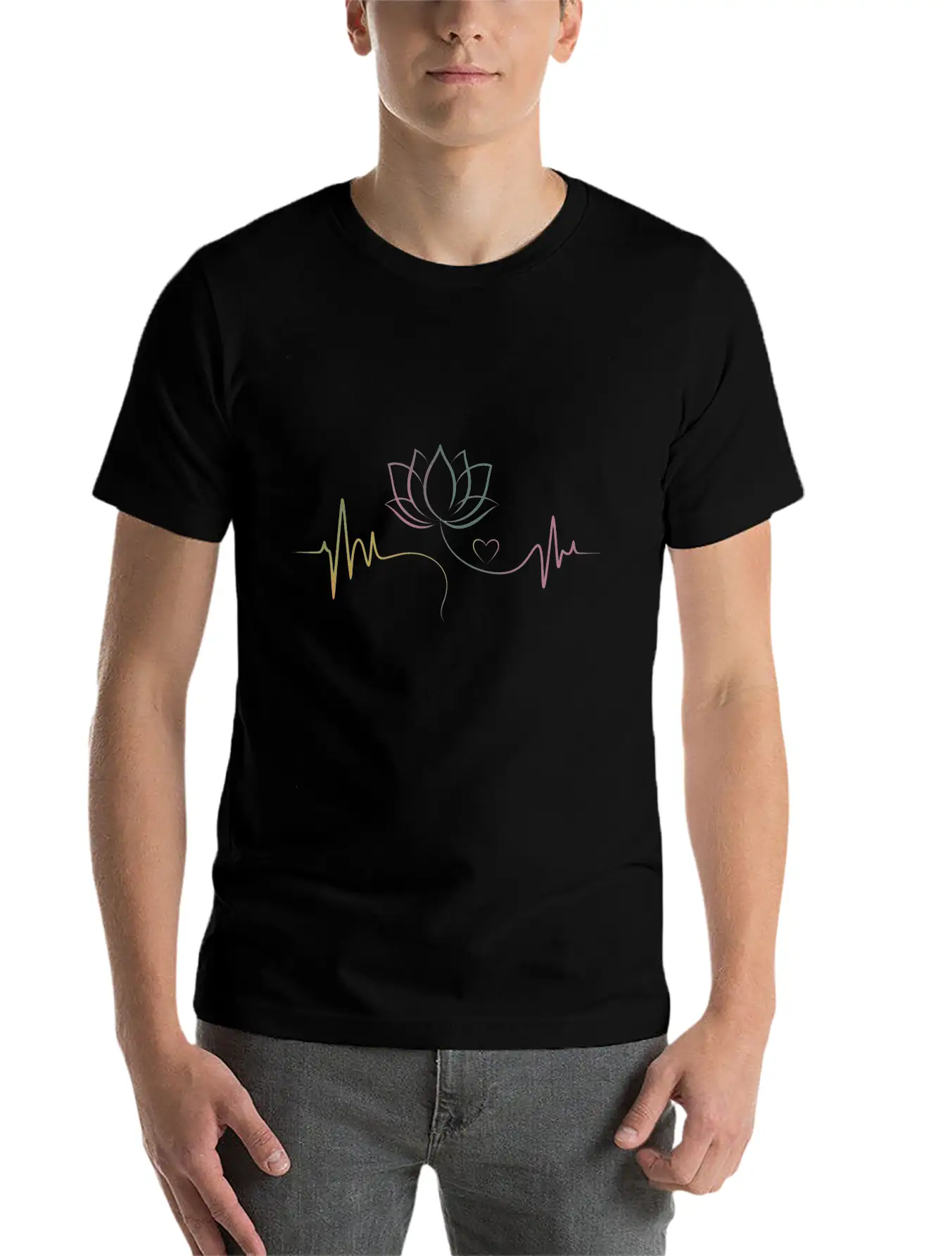 Life Balance: Lotus & Heartbeat Classic Cotton Tee – Unisex Comfort For Any Season