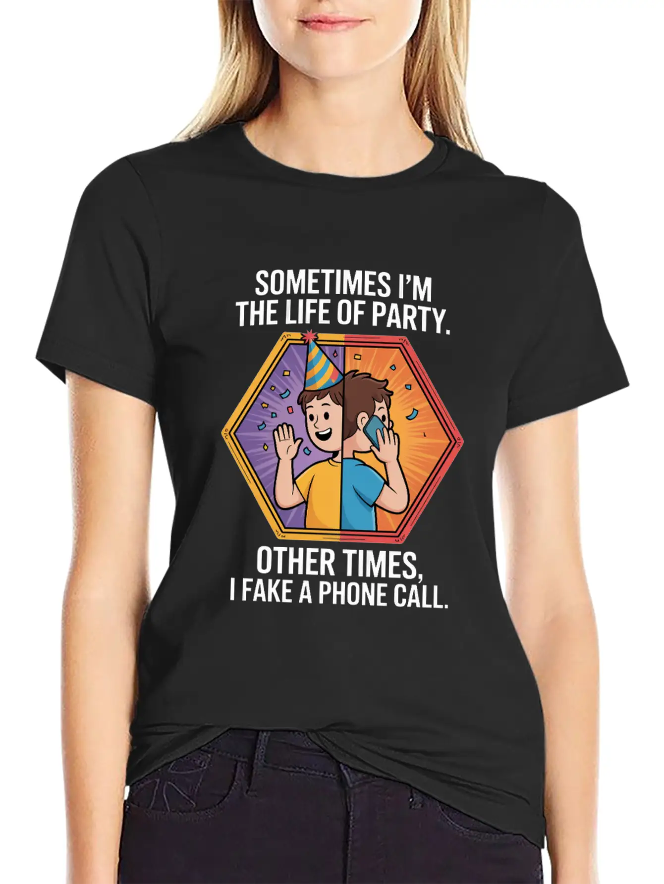 Life Of The Party Other Times I Fake A Phone Call Essential Unisex Summer Tee – Soft Cotton Casual Fit