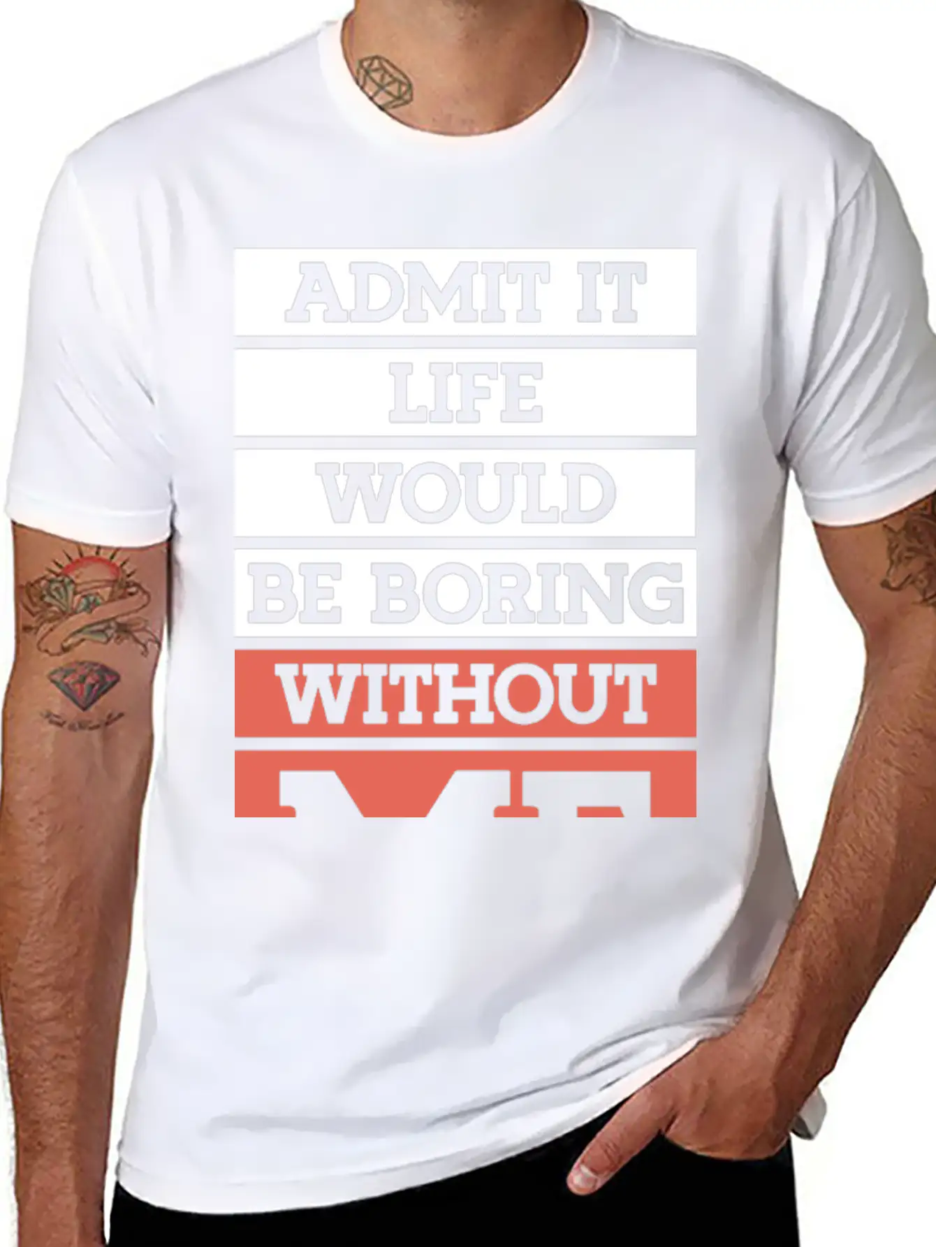 "Life Without Me" Funny T-shirt Lightweight Cotton T-Shirt – Daily Comfort Graphic Shirt