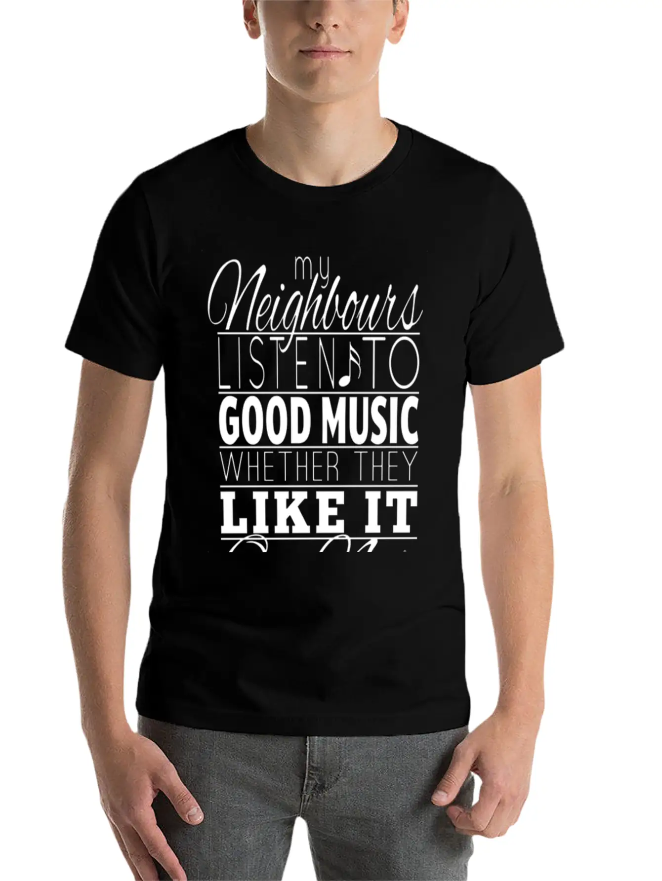 Listen To Music Unisex Short Sleeve Soft Cotton T-Shirt – Casual Everyday Wear