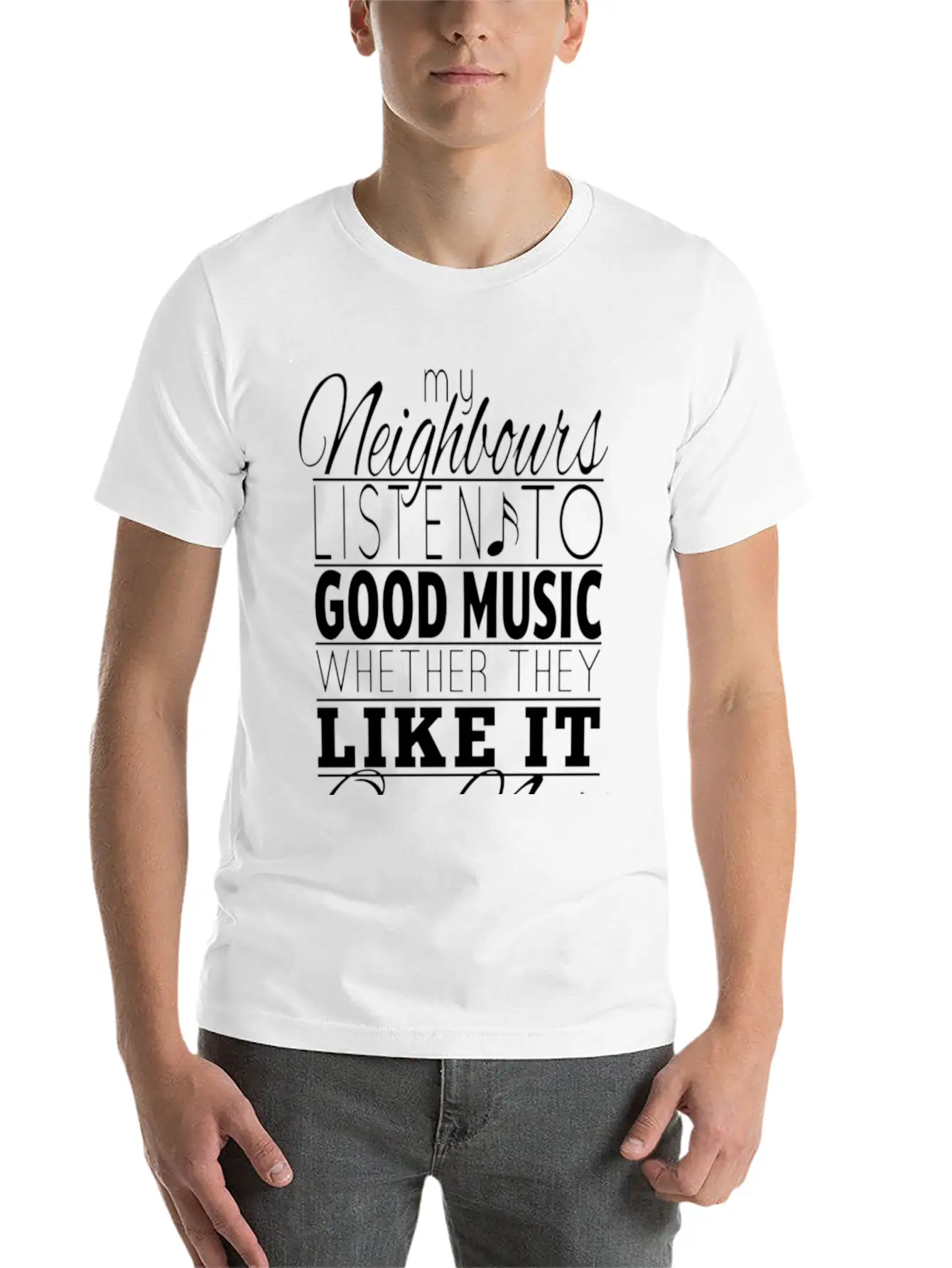 Listen To Music Unisex Short Sleeve Soft Cotton T-Shirt – Casual Everyday Wear