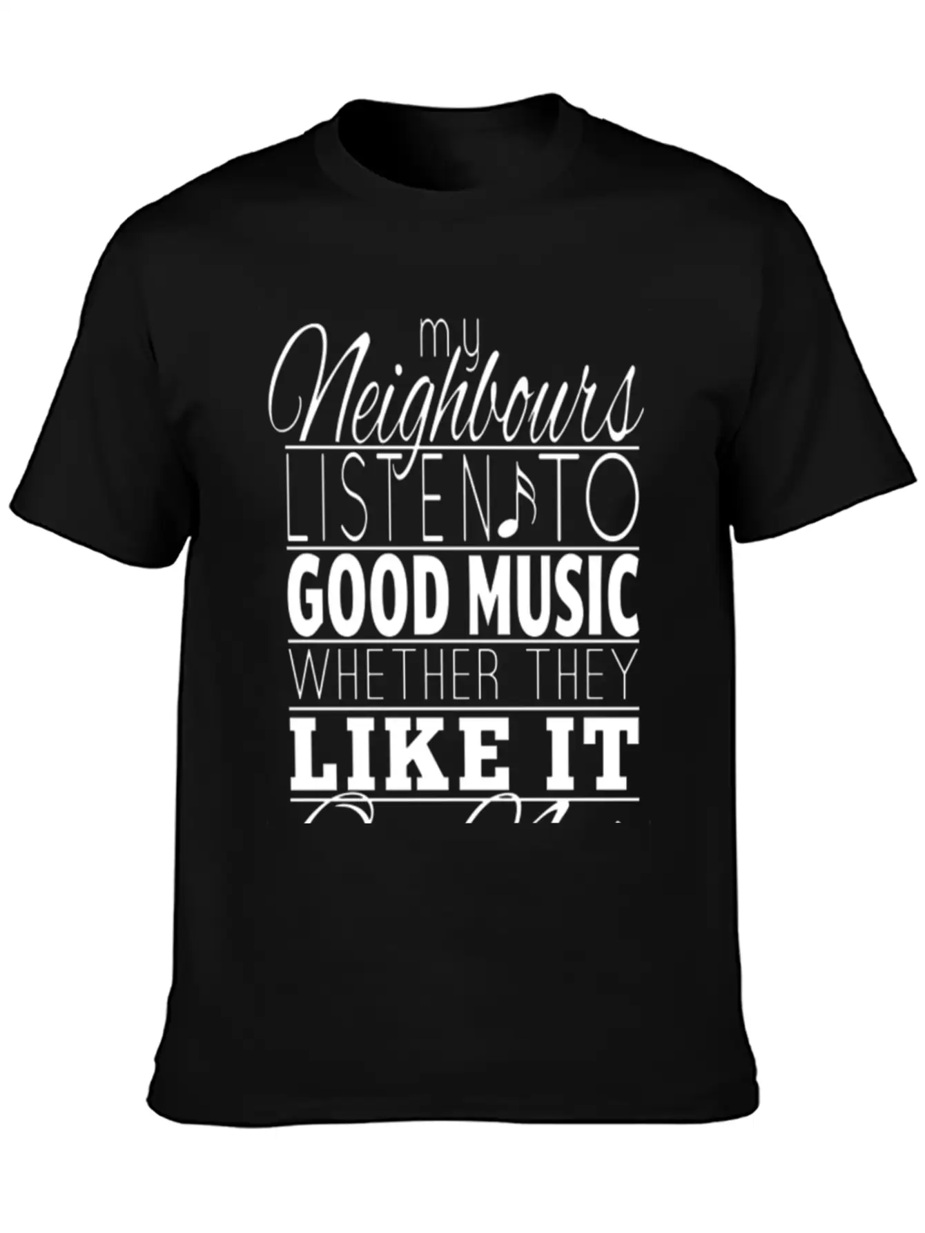Listen To Music Unisex Short Sleeve Soft Cotton T-Shirt – Casual Everyday Wear