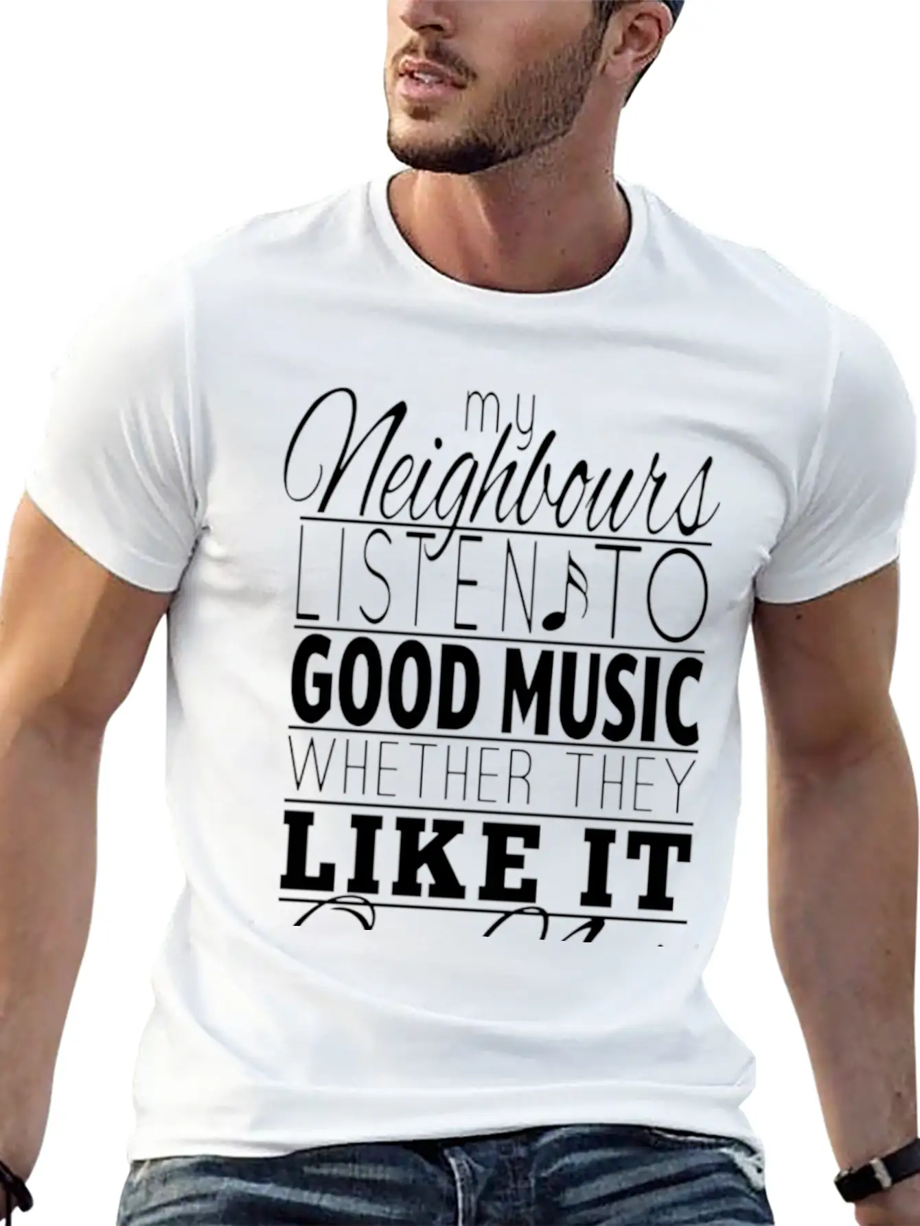 Listen To Music Unisex Short Sleeve Soft Cotton T-Shirt – Casual Everyday Wear