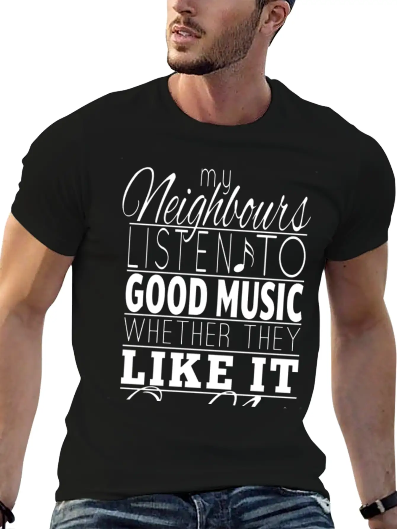 Listen To Music Unisex Short Sleeve Soft Cotton T-Shirt – Casual Everyday Wear