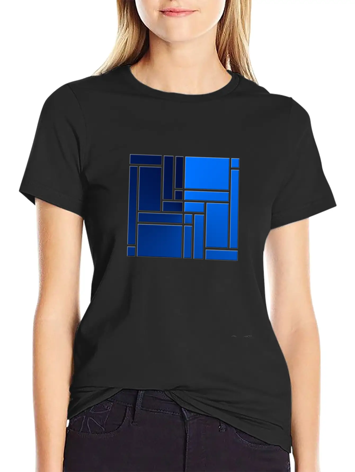 Maze-blue Casual Graphic T-Shirt – Simple And Comfortable Daily Wear