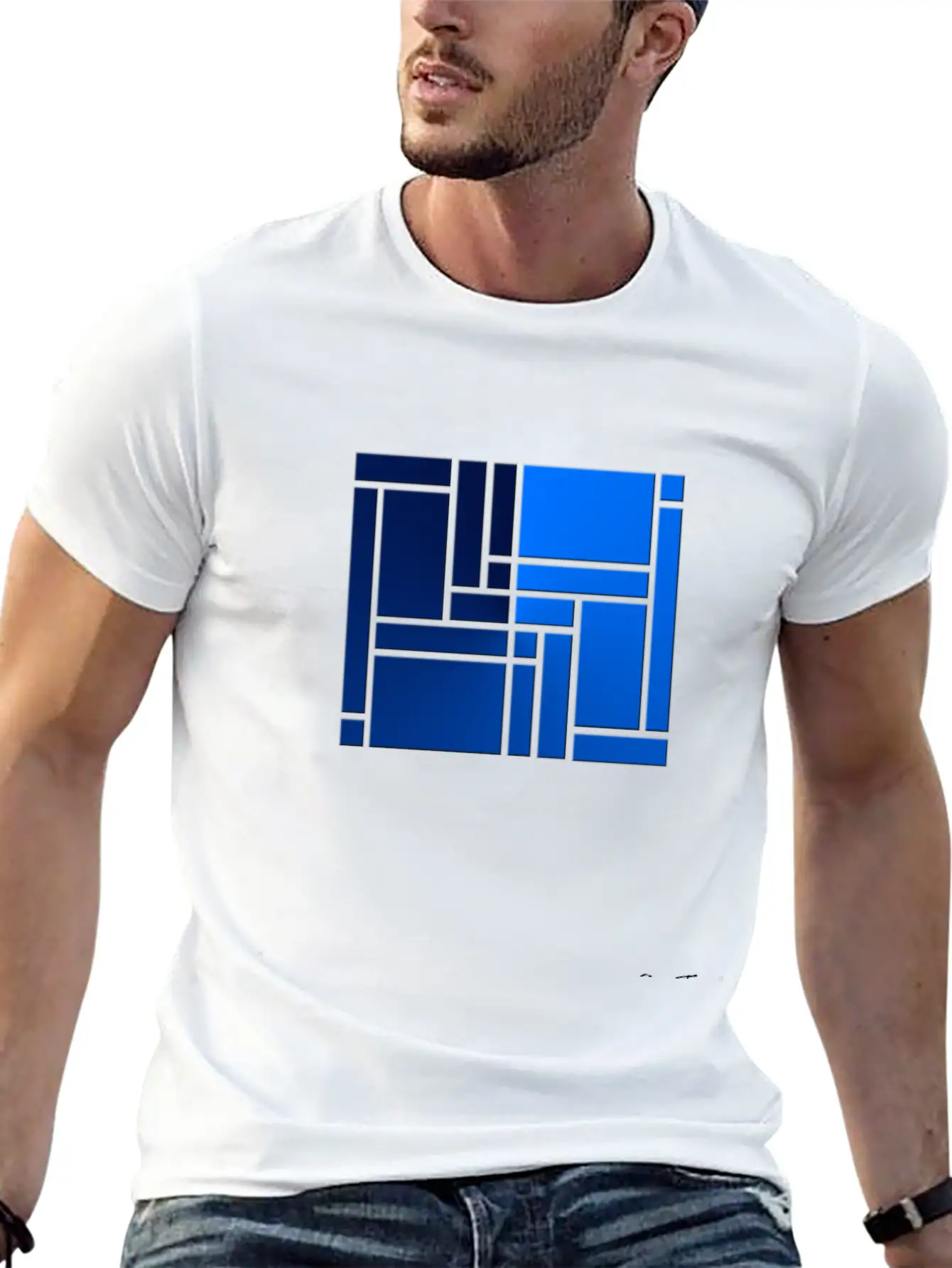 Maze-blue Casual Graphic T-Shirt – Simple And Comfortable Daily Wear