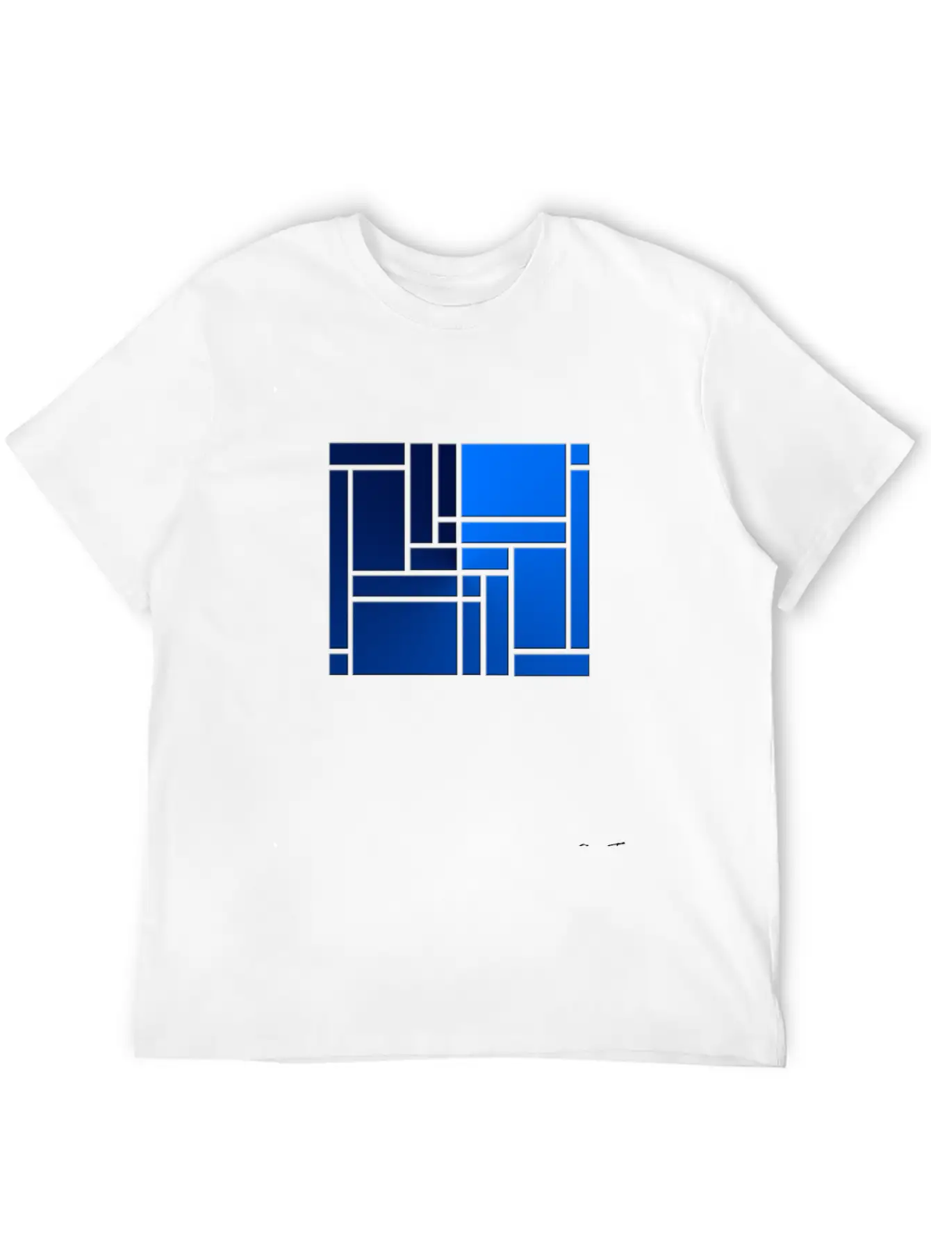 Maze-blue Casual Graphic T-Shirt – Simple And Comfortable Daily Wear