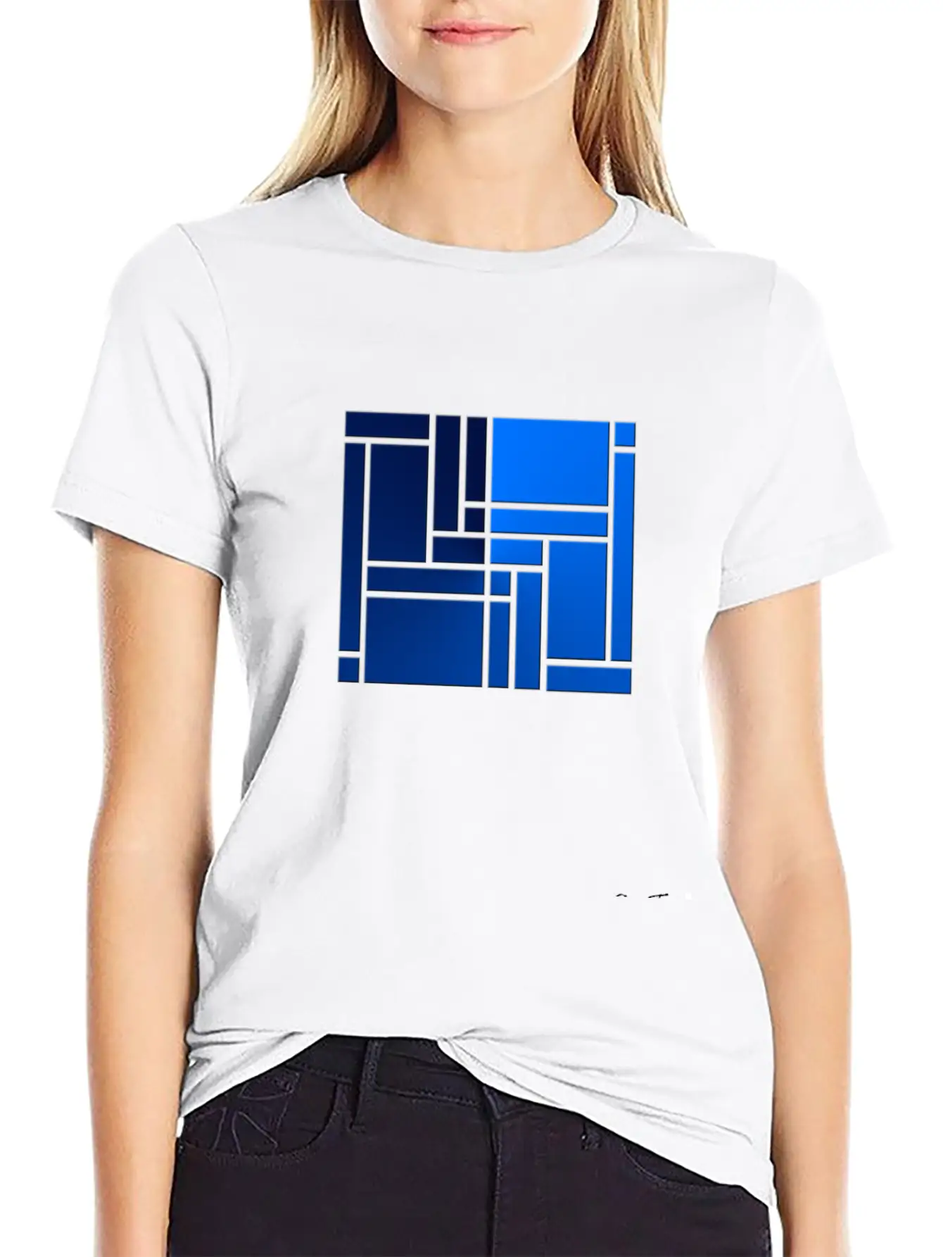 Maze-blue Casual Graphic T-Shirt – Simple And Comfortable Daily Wear
