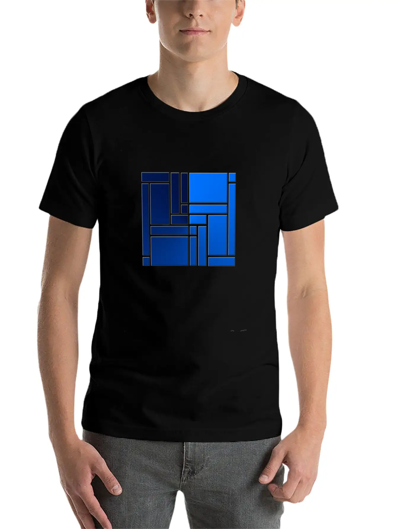 Maze-blue Casual Graphic T-Shirt – Simple And Comfortable Daily Wear
