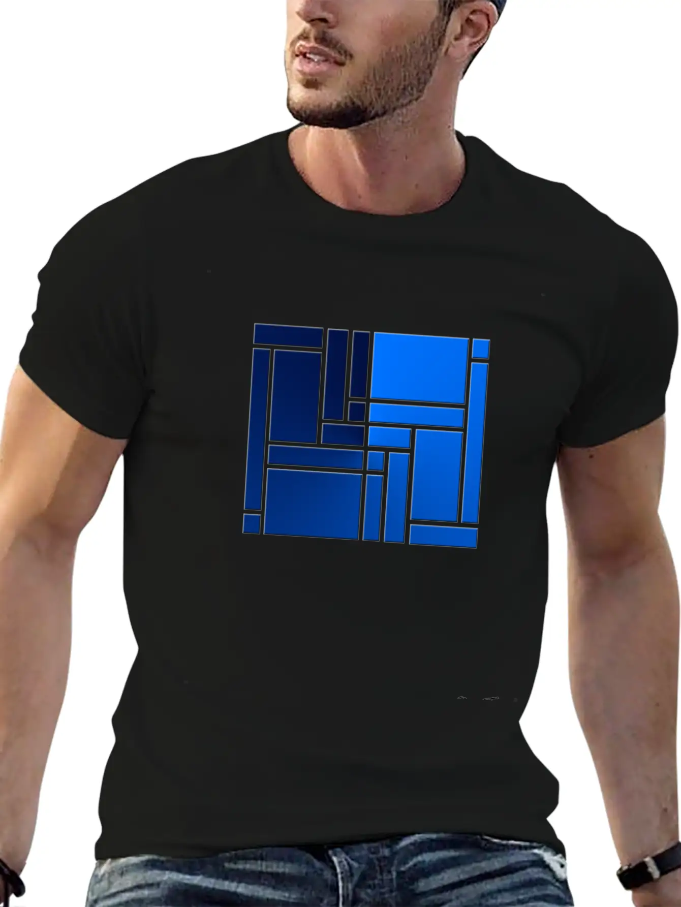 Maze-blue Casual Graphic T-Shirt – Simple And Comfortable Daily Wear