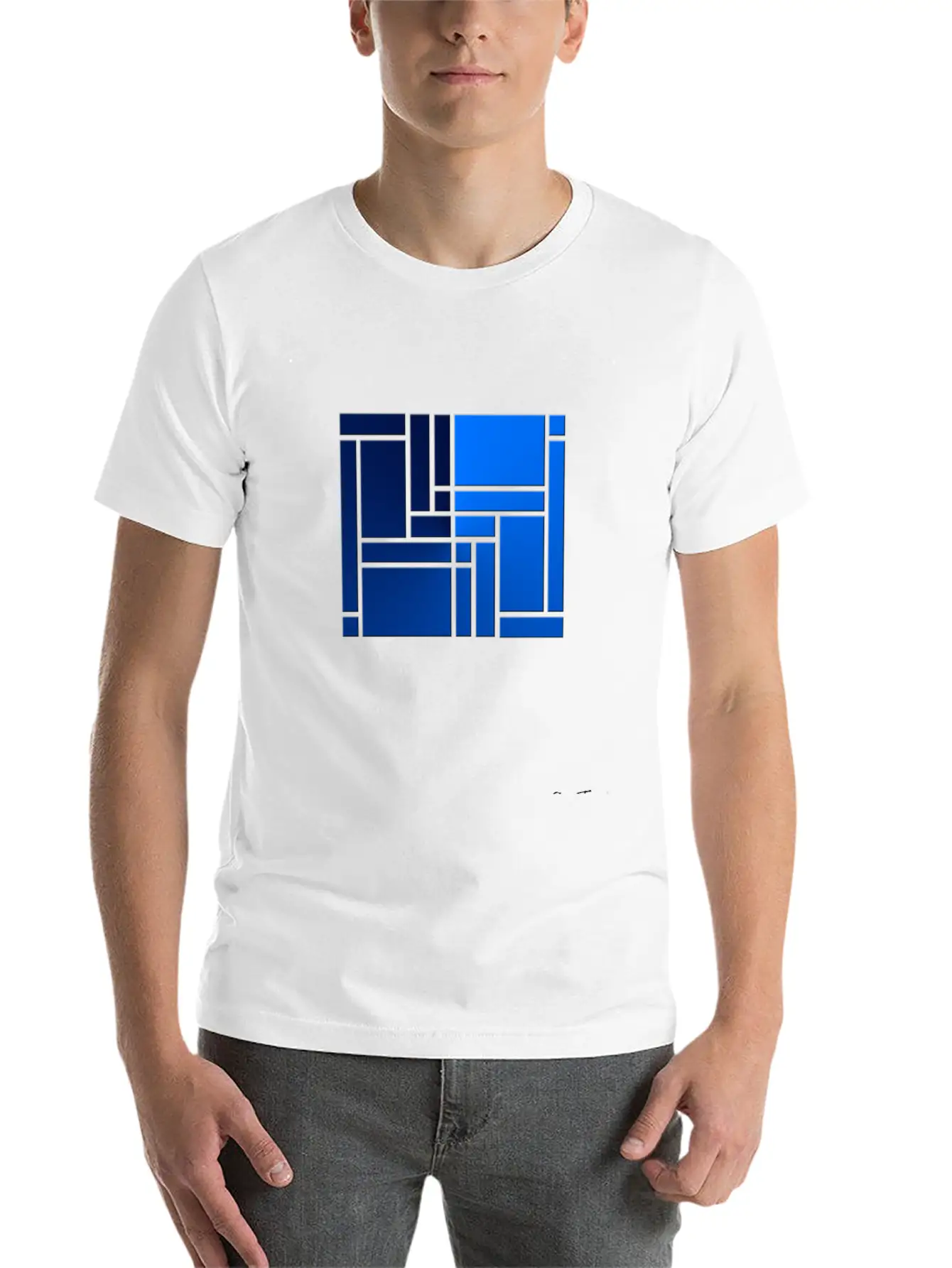 Maze-blue Casual Graphic T-Shirt – Simple And Comfortable Daily Wear