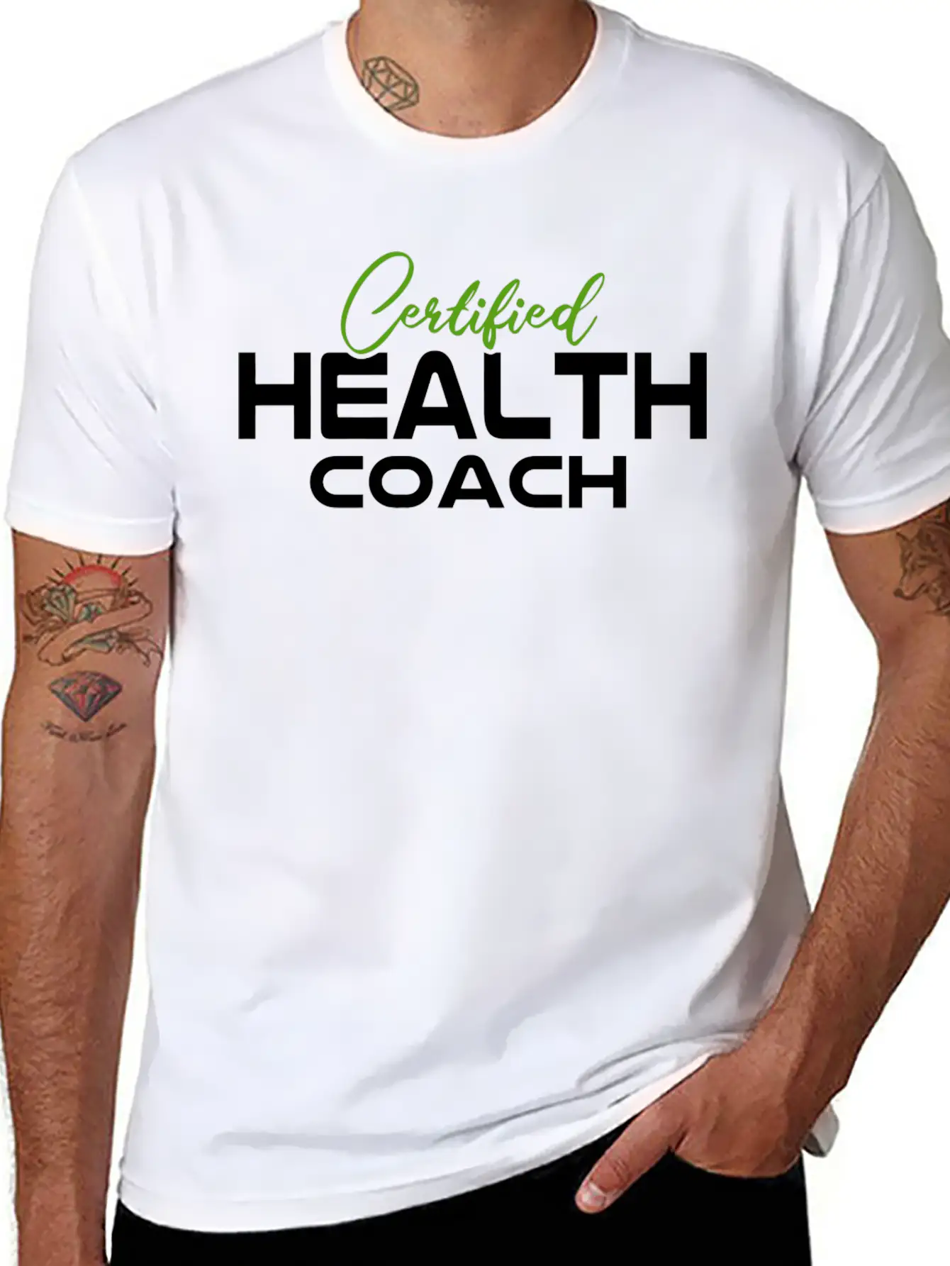Mental Health Awareness Certified Health Coach T-S Casual Graphic T-Shirt – Simple And Comfortable Daily Wear