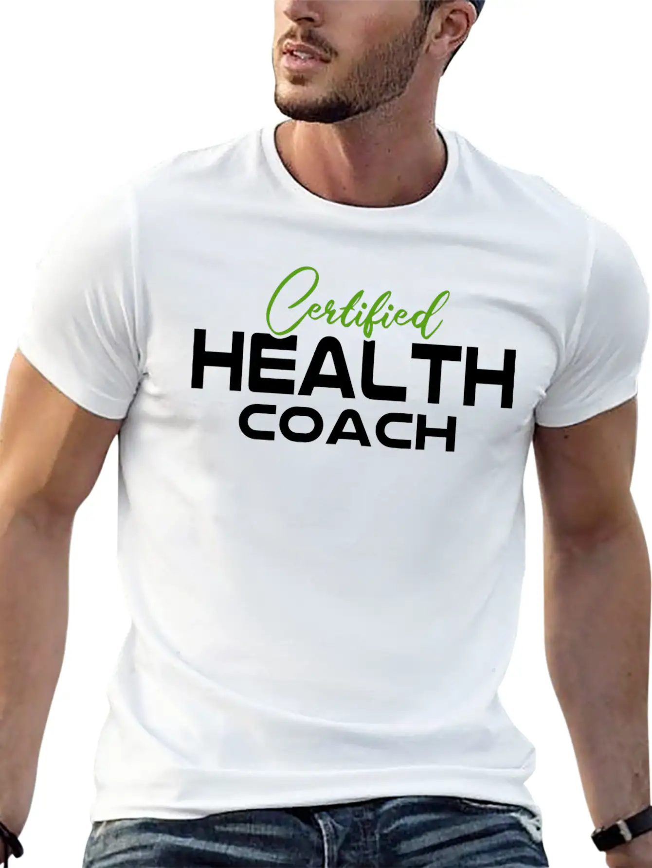 Mental Health Awareness Certified Health Coach T-S Casual Graphic T-Shirt – Simple And Comfortable Daily Wear