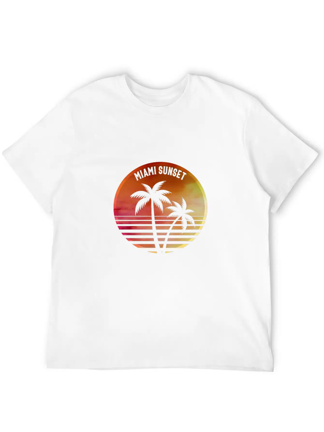 MIAMI SUNSET Casual Graphic T-Shirt – Simple And Comfortable Daily Wear