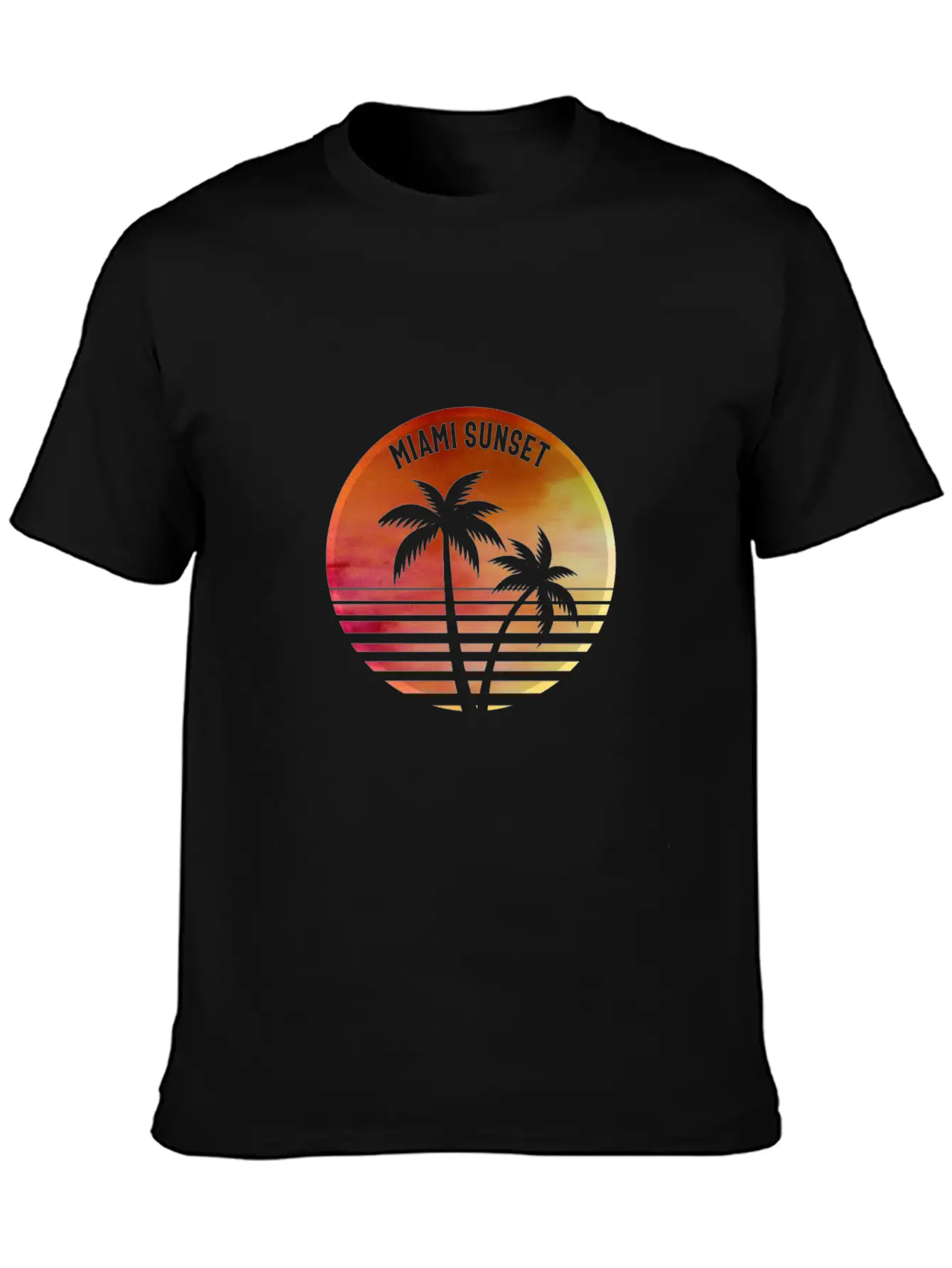 MIAMI SUNSET Casual Graphic T-Shirt – Simple And Comfortable Daily Wear