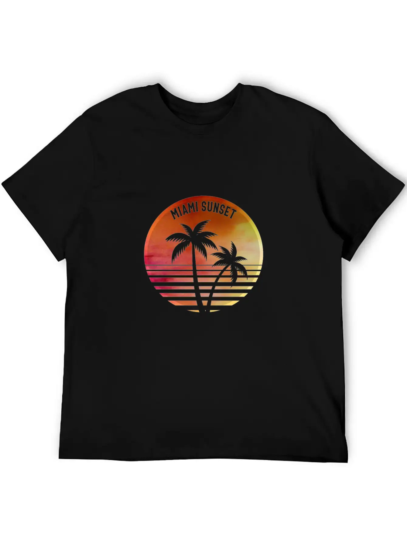 MIAMI SUNSET Casual Graphic T-Shirt – Simple And Comfortable Daily Wear