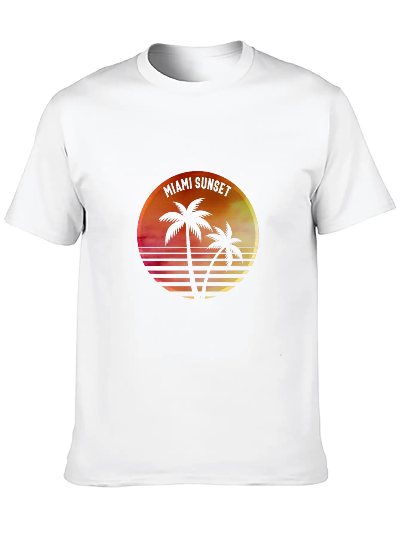 MIAMI SUNSET Casual Graphic T-Shirt – Simple And Comfortable Daily Wear