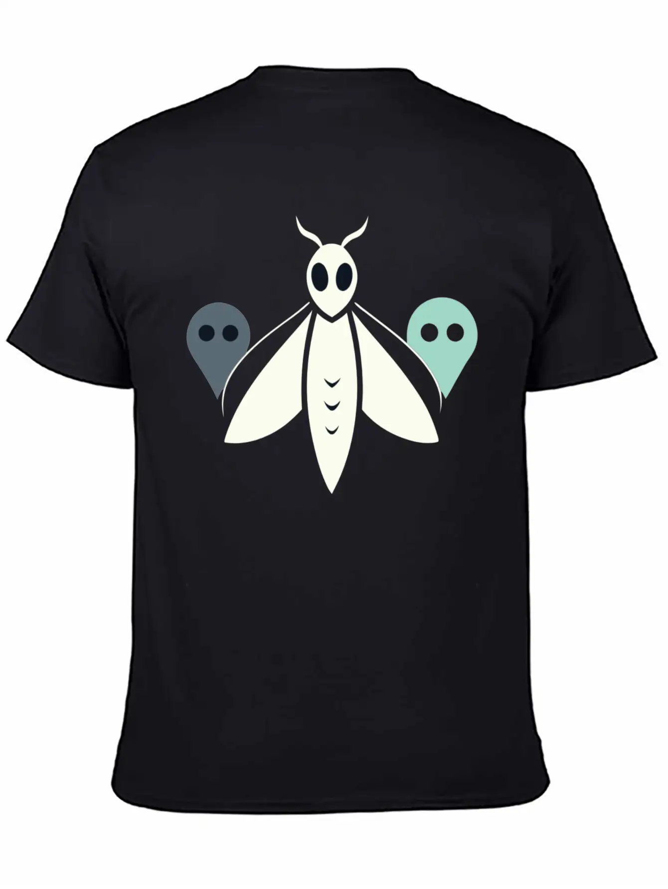 Minimal Moth And Ghost Casual Graphic T-Shirt – Simple And Comfortable Daily Wear
