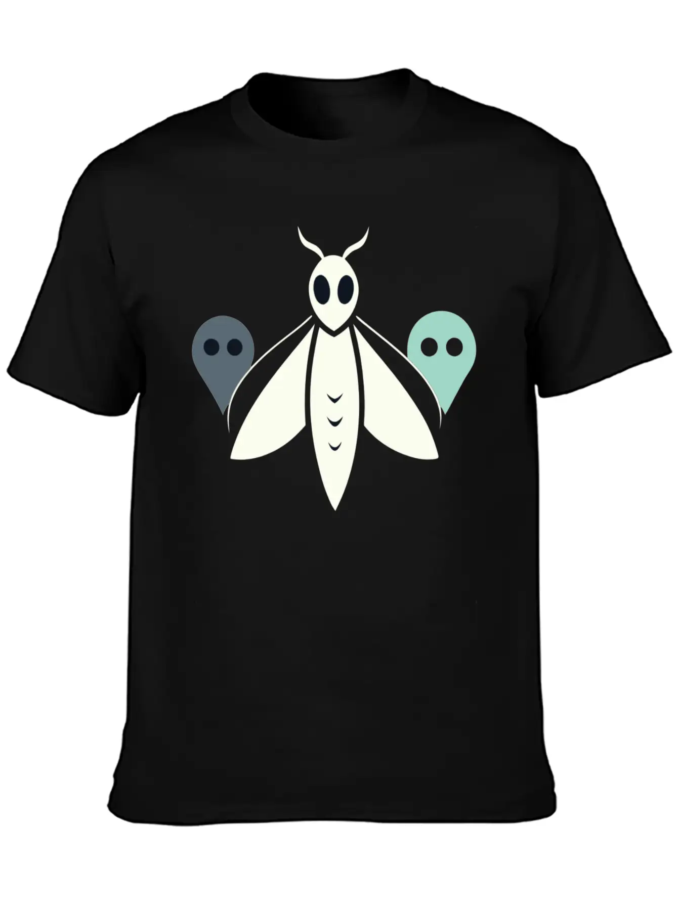 Minimal Moth And Ghost Casual Graphic T-Shirt – Simple And Comfortable Daily Wear