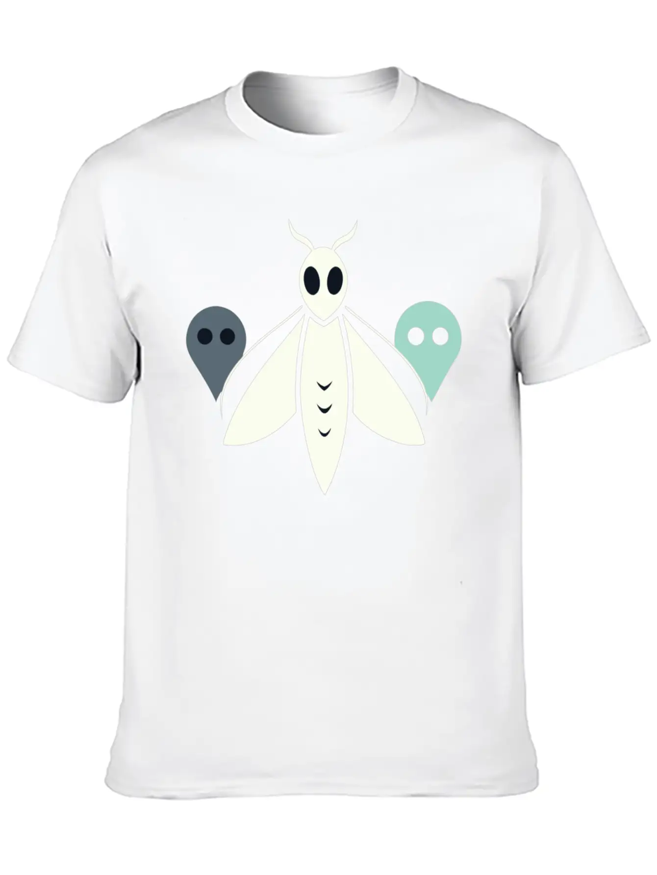 Minimal Moth And Ghost Casual Graphic T-Shirt – Simple And Comfortable Daily Wear