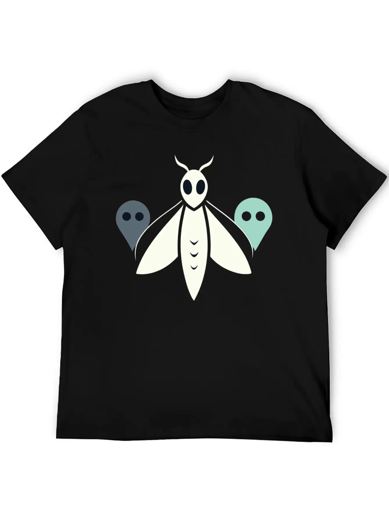 Minimal Moth And Ghost Casual Graphic T-Shirt – Simple And Comfortable Daily Wear