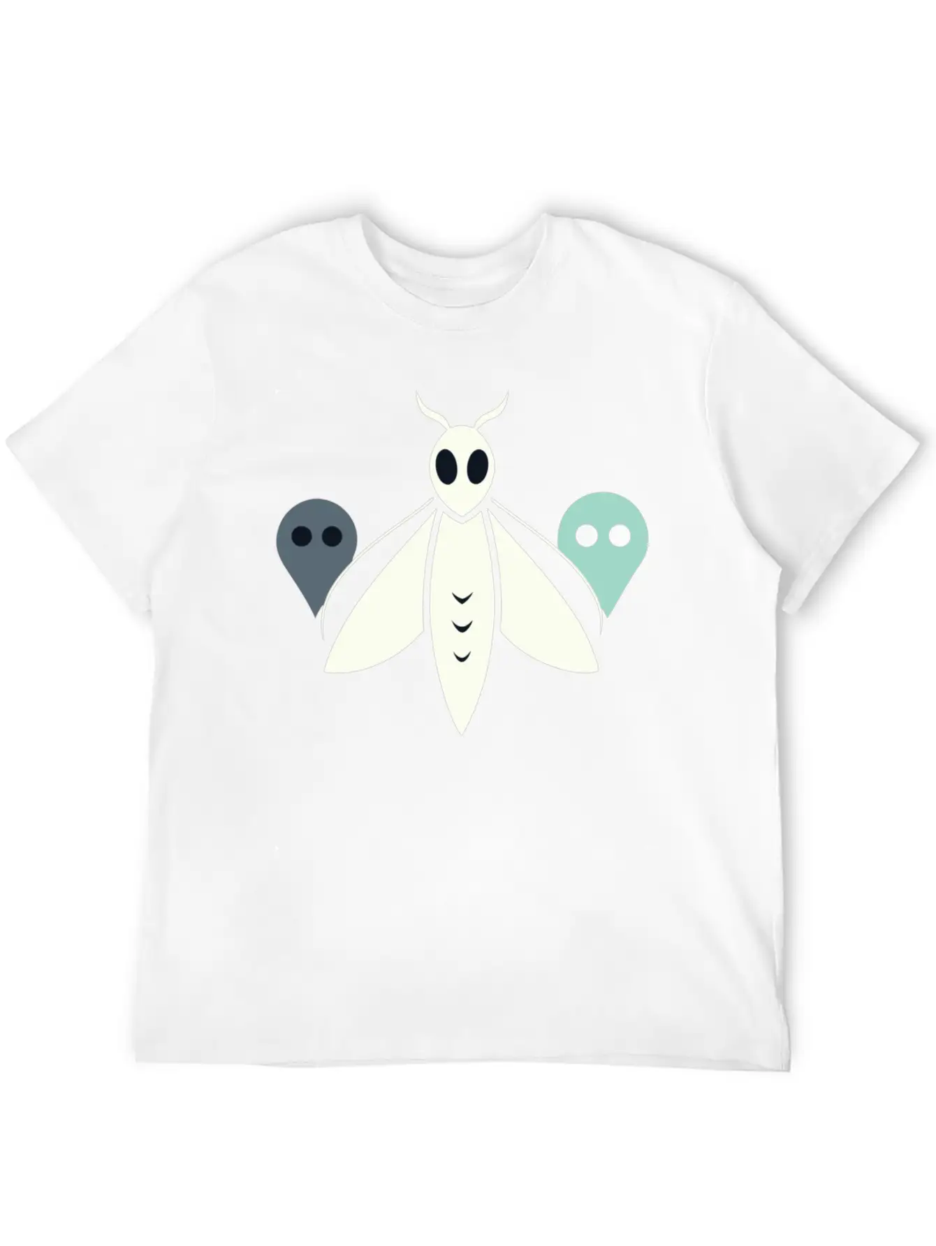 Minimal Moth And Ghost Casual Graphic T-Shirt – Simple And Comfortable Daily Wear