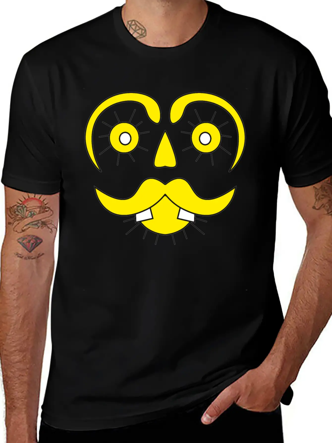 Mister Sunface Funny Character Face Classic Cotton Tee – Unisex Comfort For Any Season