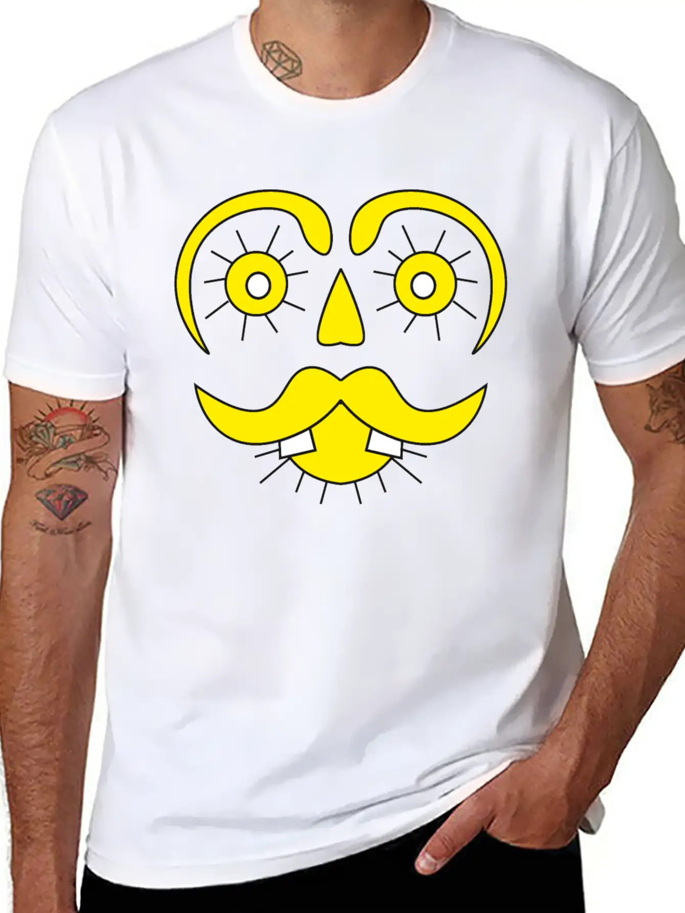 Mister Sunface Funny Character Face Classic Cotton Tee – Unisex Comfort For Any Season