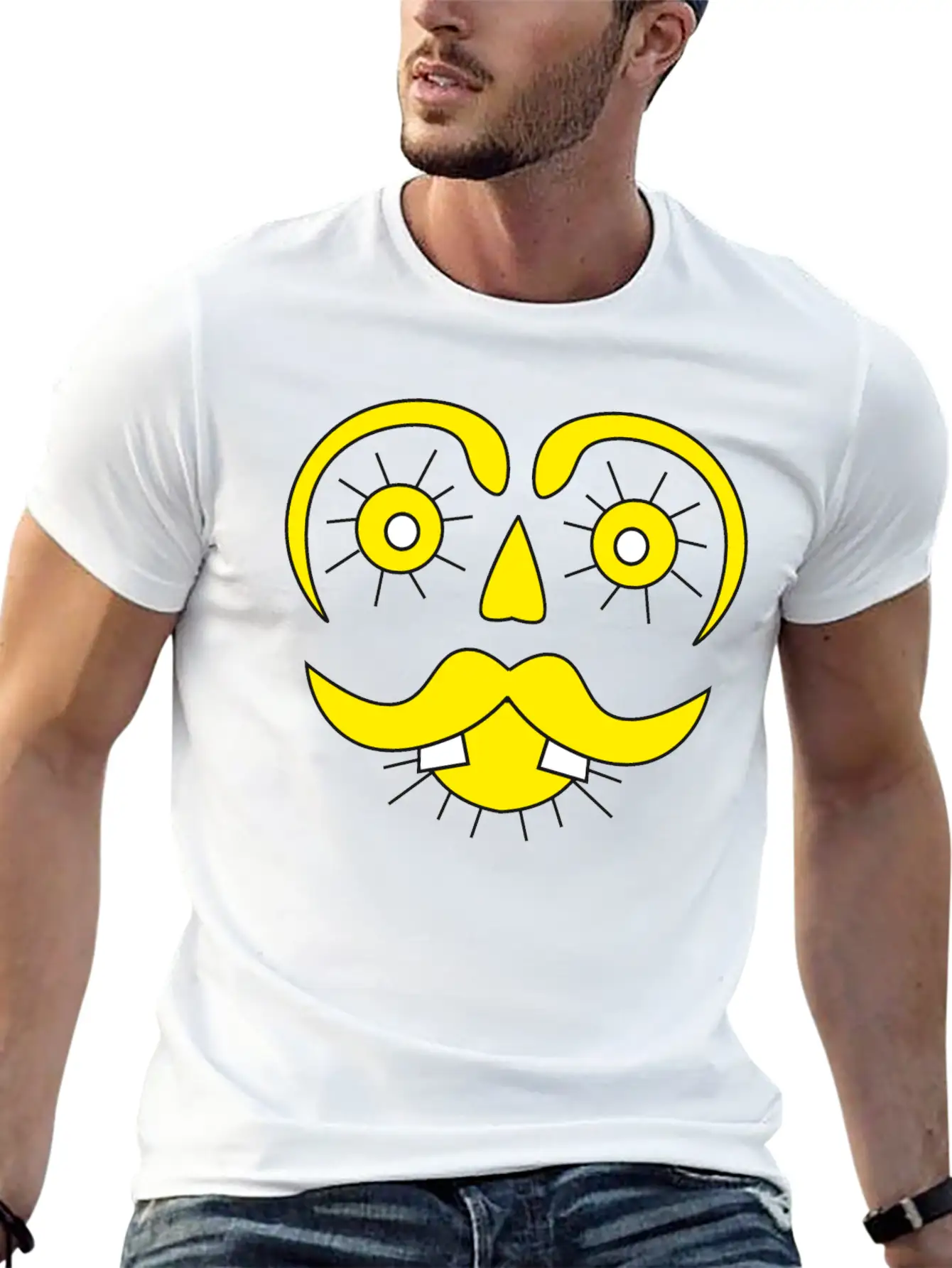Mister Sunface Funny Character Face Classic Cotton Tee – Unisex Comfort For Any Season