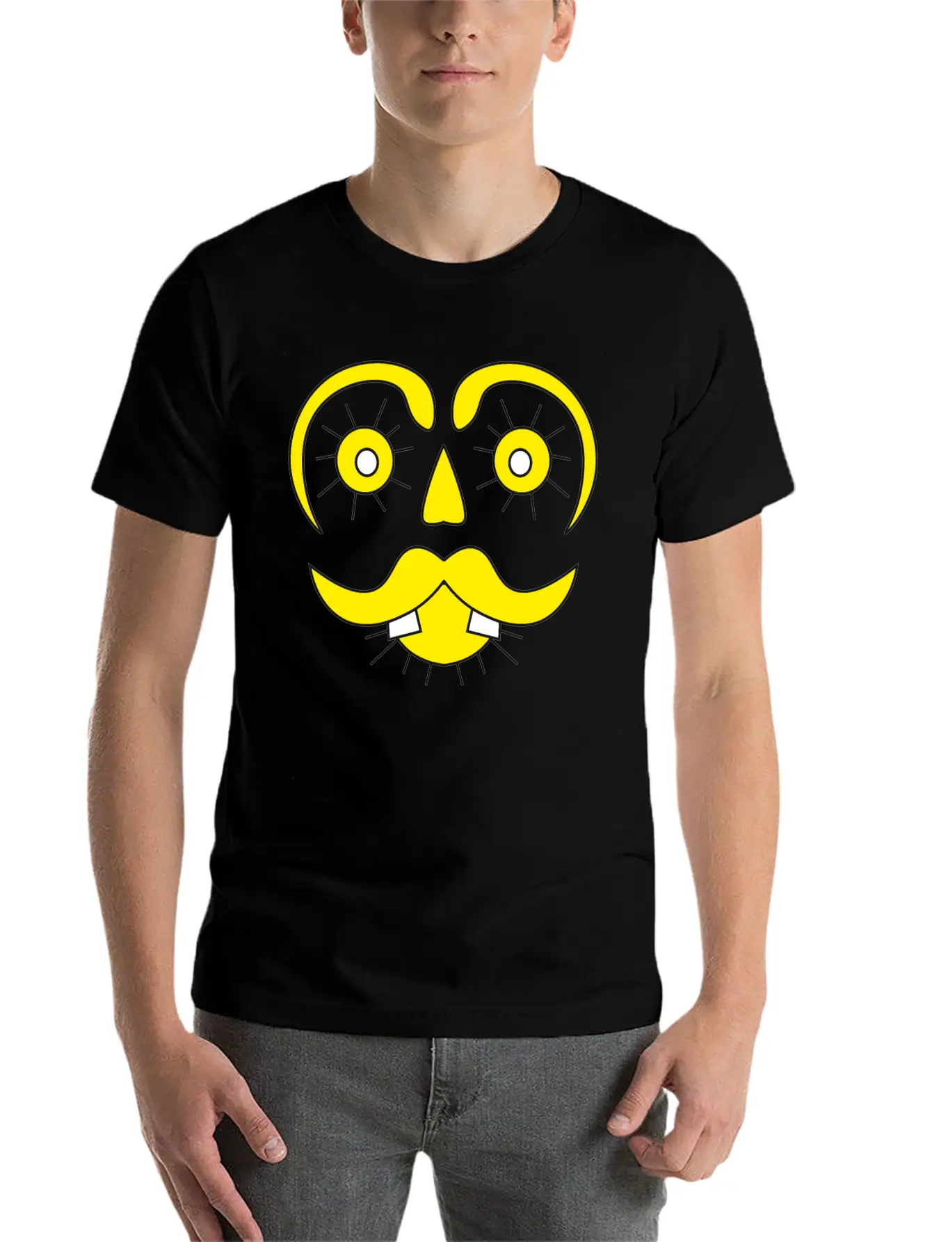 Mister Sunface Funny Character Face Classic Cotton Tee – Unisex Comfort For Any Season