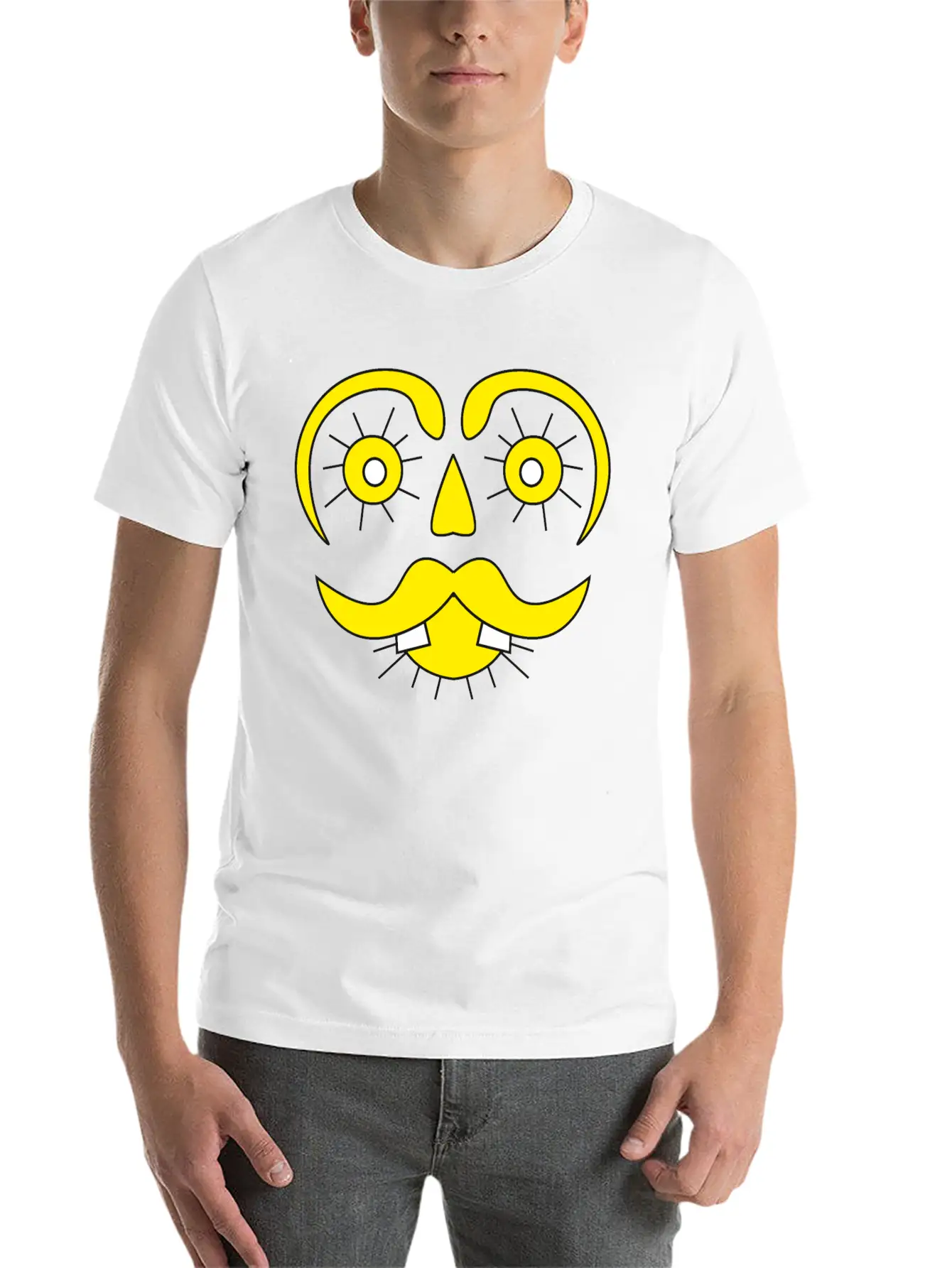 Mister Sunface Funny Character Face Classic Cotton Tee – Unisex Comfort For Any Season