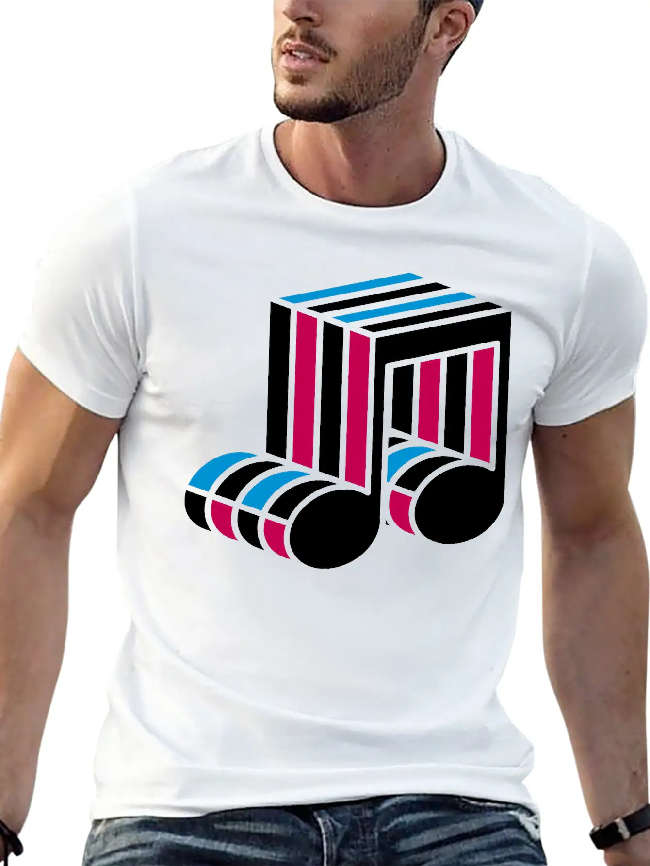 Music Note Colorful Techno Dance Pattern Symbol Co Classic Cotton Tee – Unisex Comfort For Any Season