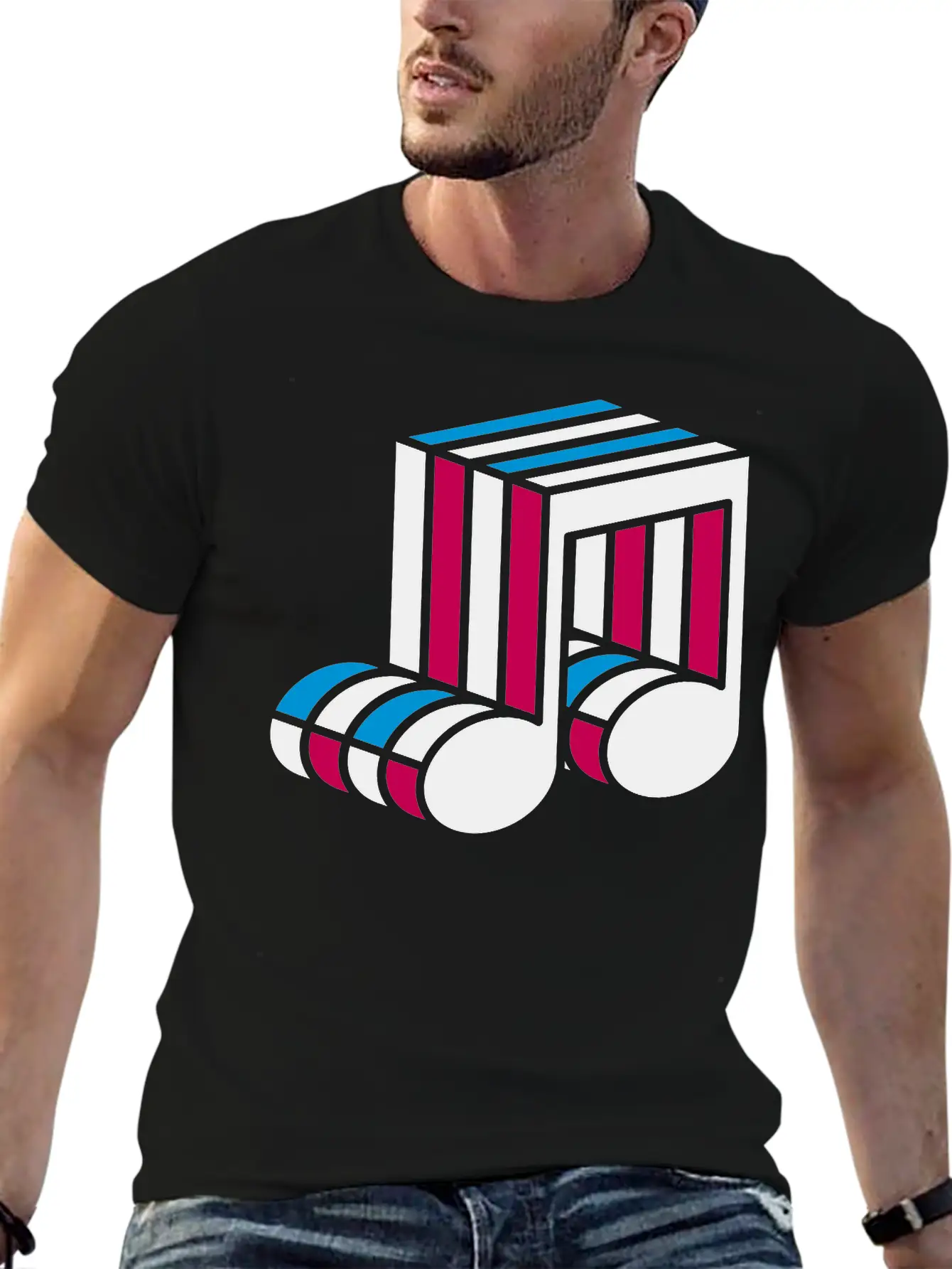 Music Note Colorful Techno Dance Pattern Symbol Co Classic Cotton Tee – Unisex Comfort For Any Season