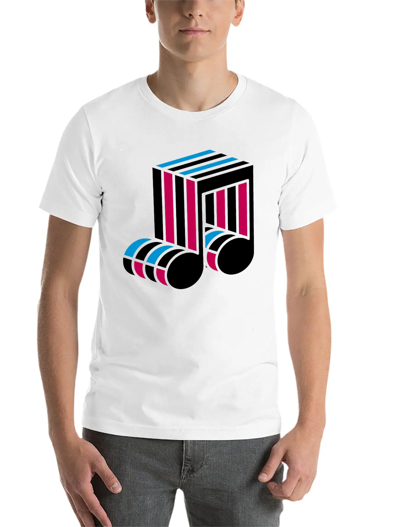 Music Note Colorful Techno Dance Pattern Symbol Co Classic Cotton Tee – Unisex Comfort For Any Season