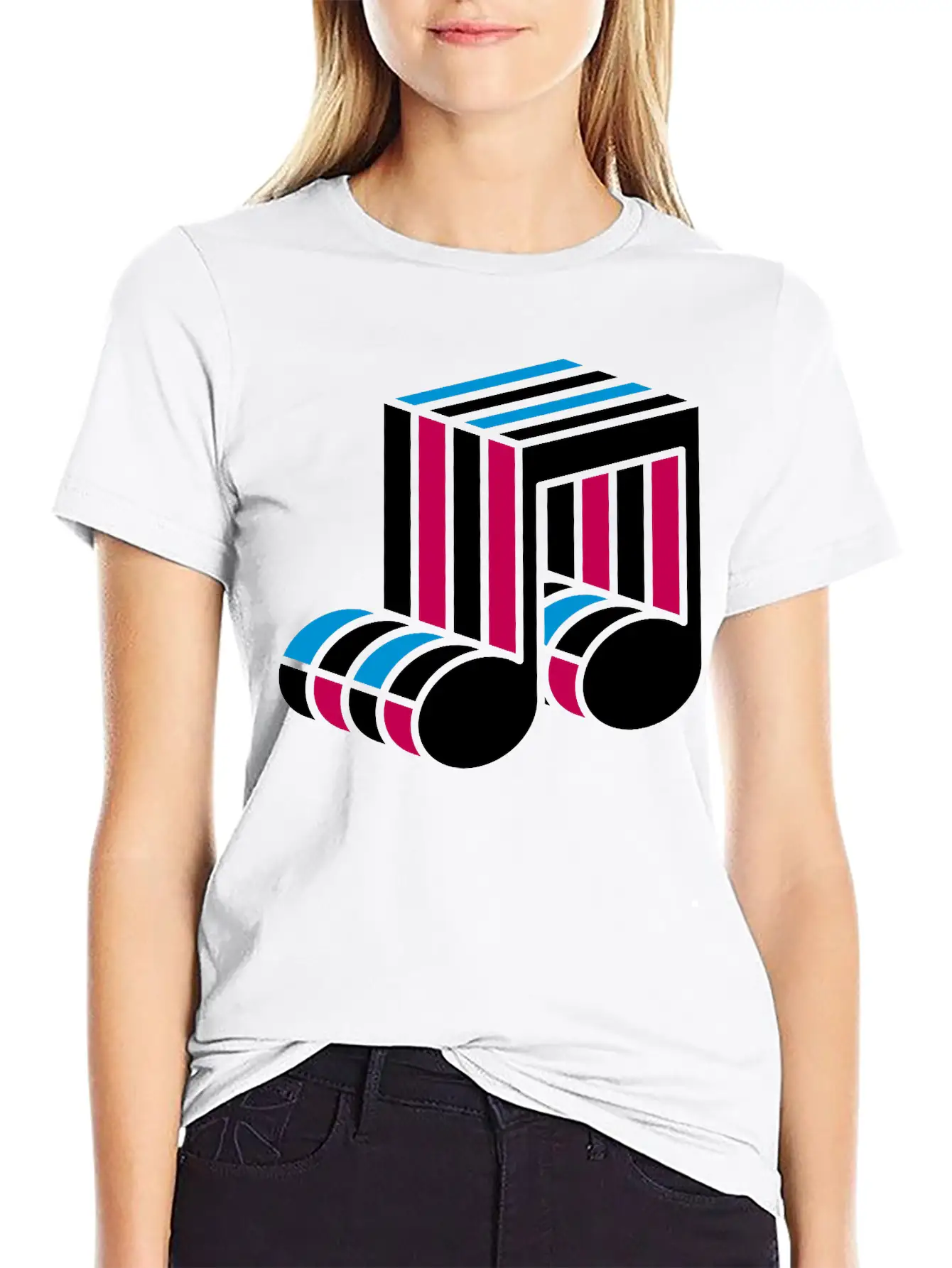 Music Note Colorful Techno Dance Pattern Symbol Co Classic Cotton Tee – Unisex Comfort For Any Season