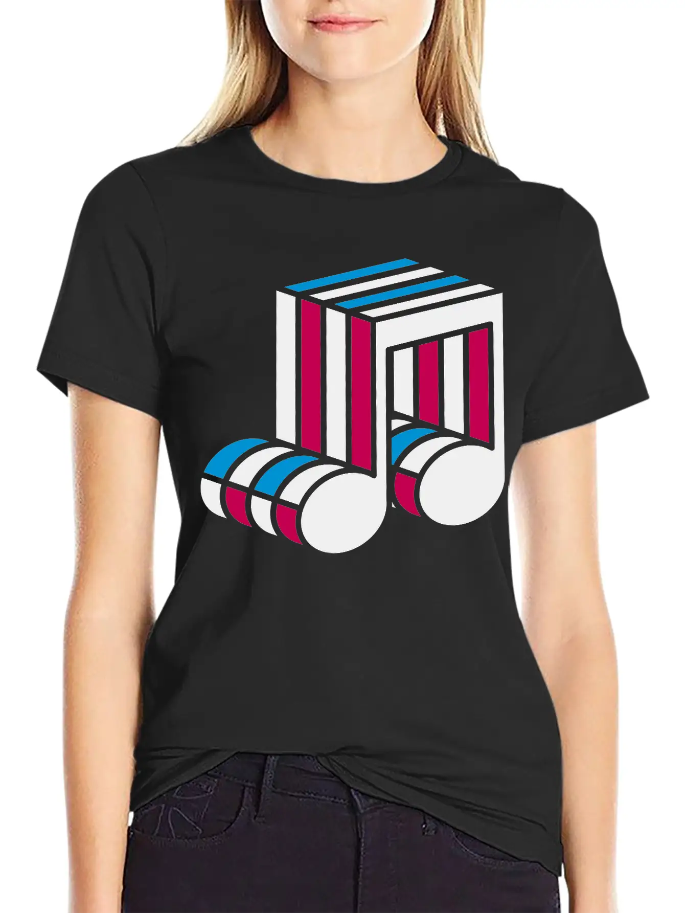 Music Note Colorful Techno Dance Pattern Symbol Co Classic Cotton Tee – Unisex Comfort For Any Season
