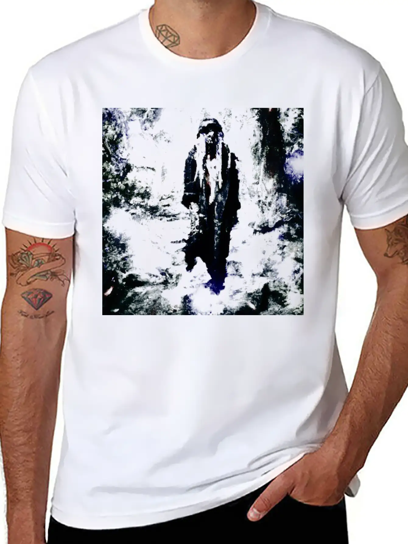 Mysterious Hooded Figure In Enchanted Forest Classic Cotton Tee – Unisex Comfort For Any Season