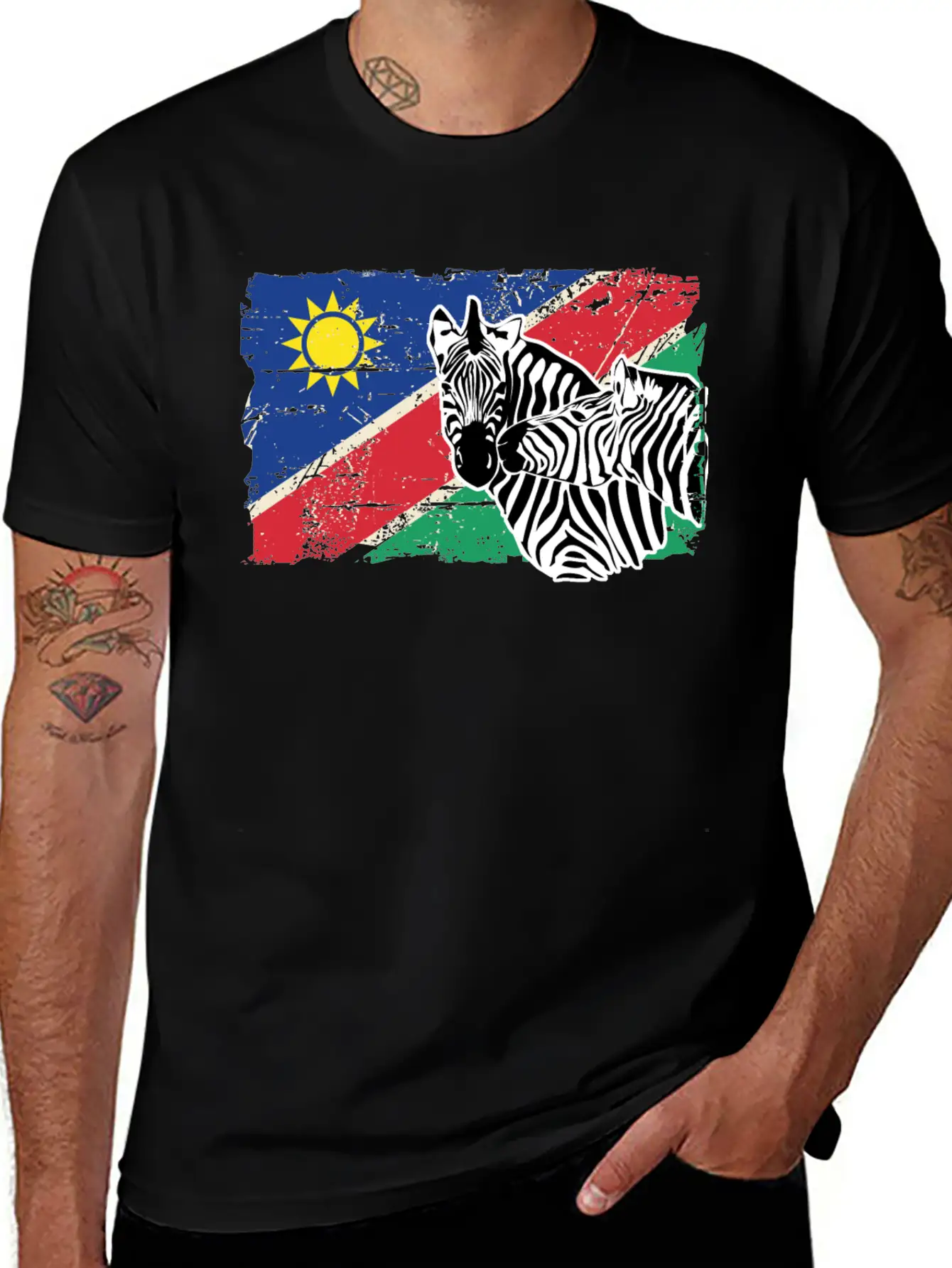 Namibia Flag - Zebra Classic Cotton Tee – Unisex Comfort For Any Season